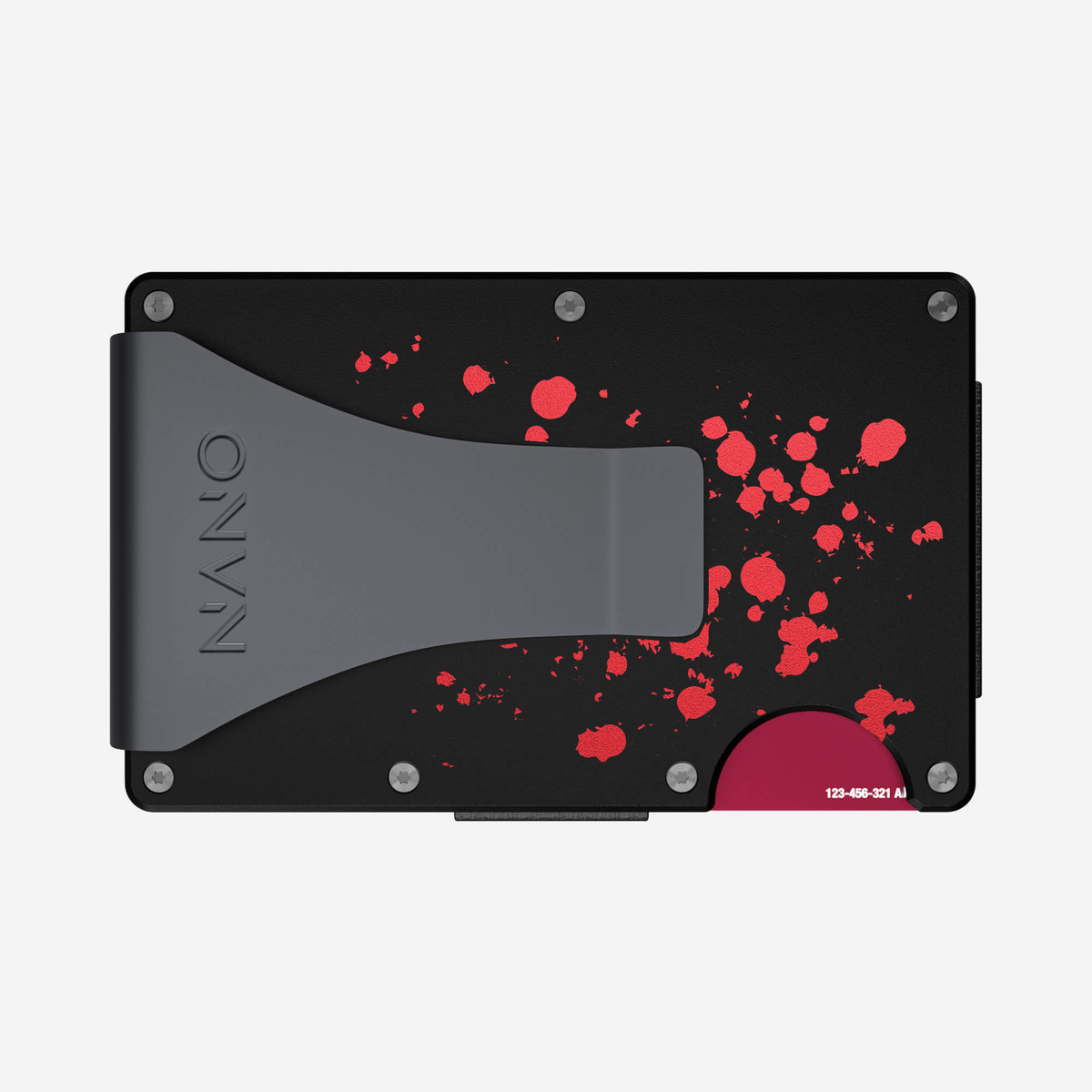 Back view of the NANO™ Aluminium Money Clip Wallet in Crimson Trace