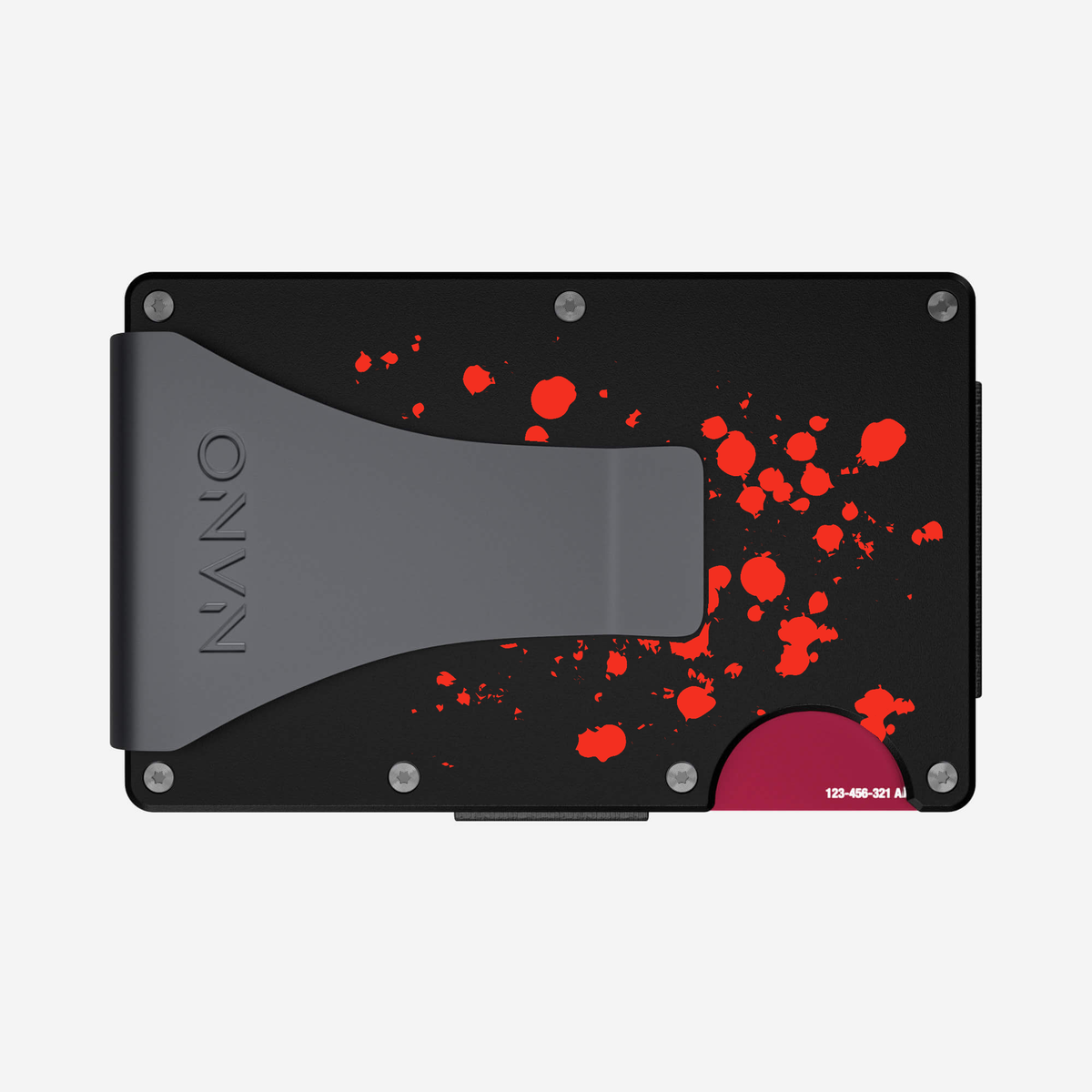 Back view of the NANO™ Aluminium Money Clip Wallet in Crimson Trace