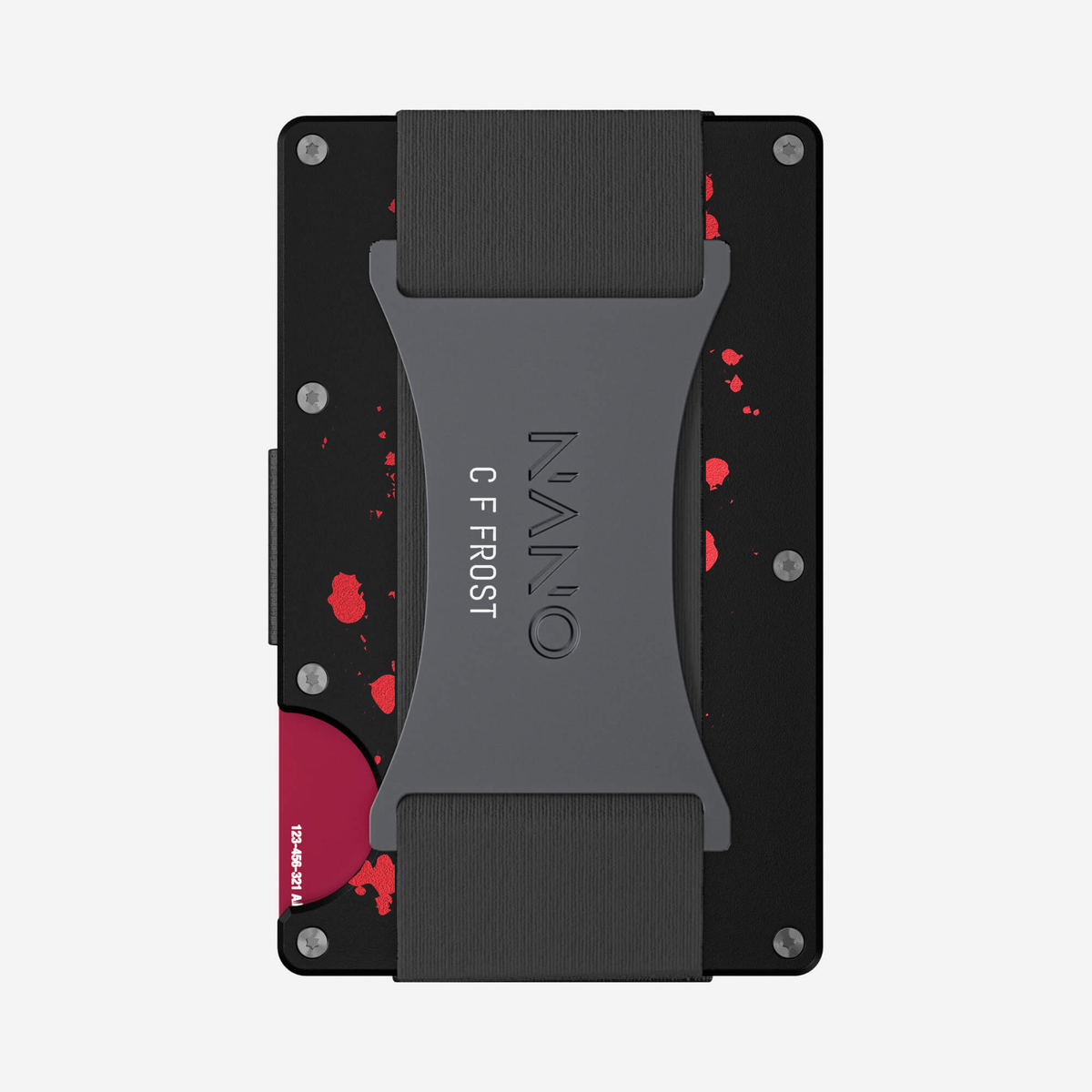 Crimson Trace personalised cash strap wallet with C F FROST rear engraving — view 06