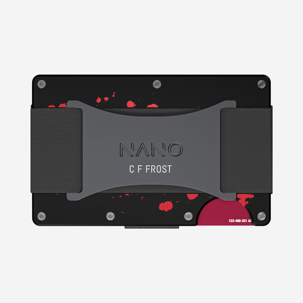 Crimson Trace personalised cash strap wallet with C F FROST rear engraving — view 13
