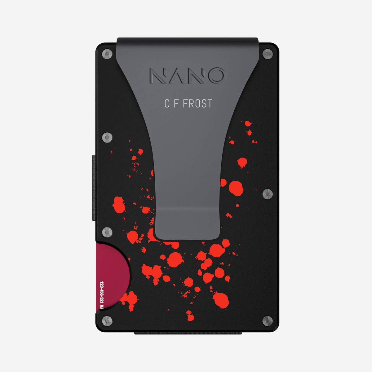 Crimson Trace personalised money clip wallet with C F FROST rear engraving — view 06