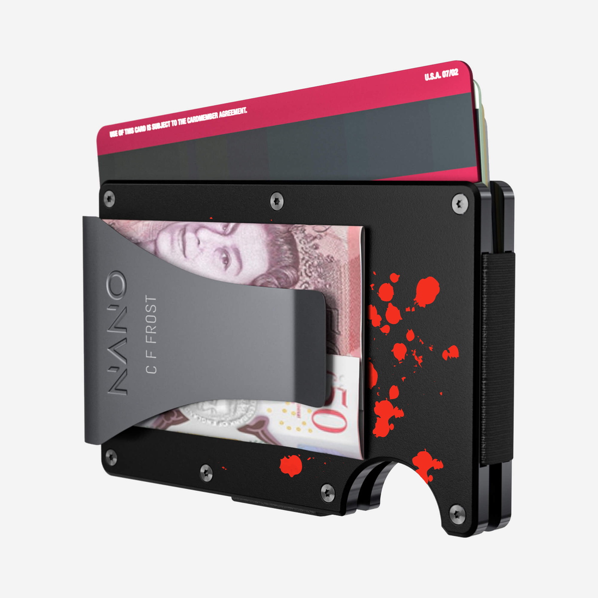 Crimson Trace personalised money clip wallet with C F FROST rear engraving — view 10