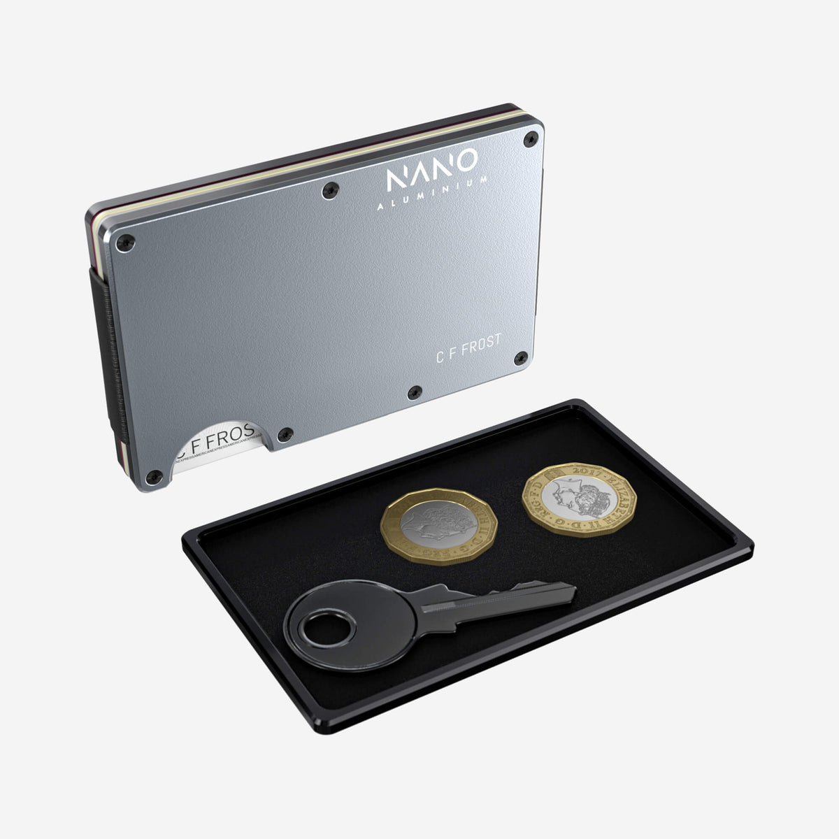 Personalised Money Clip Wallet (Spyder Grey) Essential Bundle