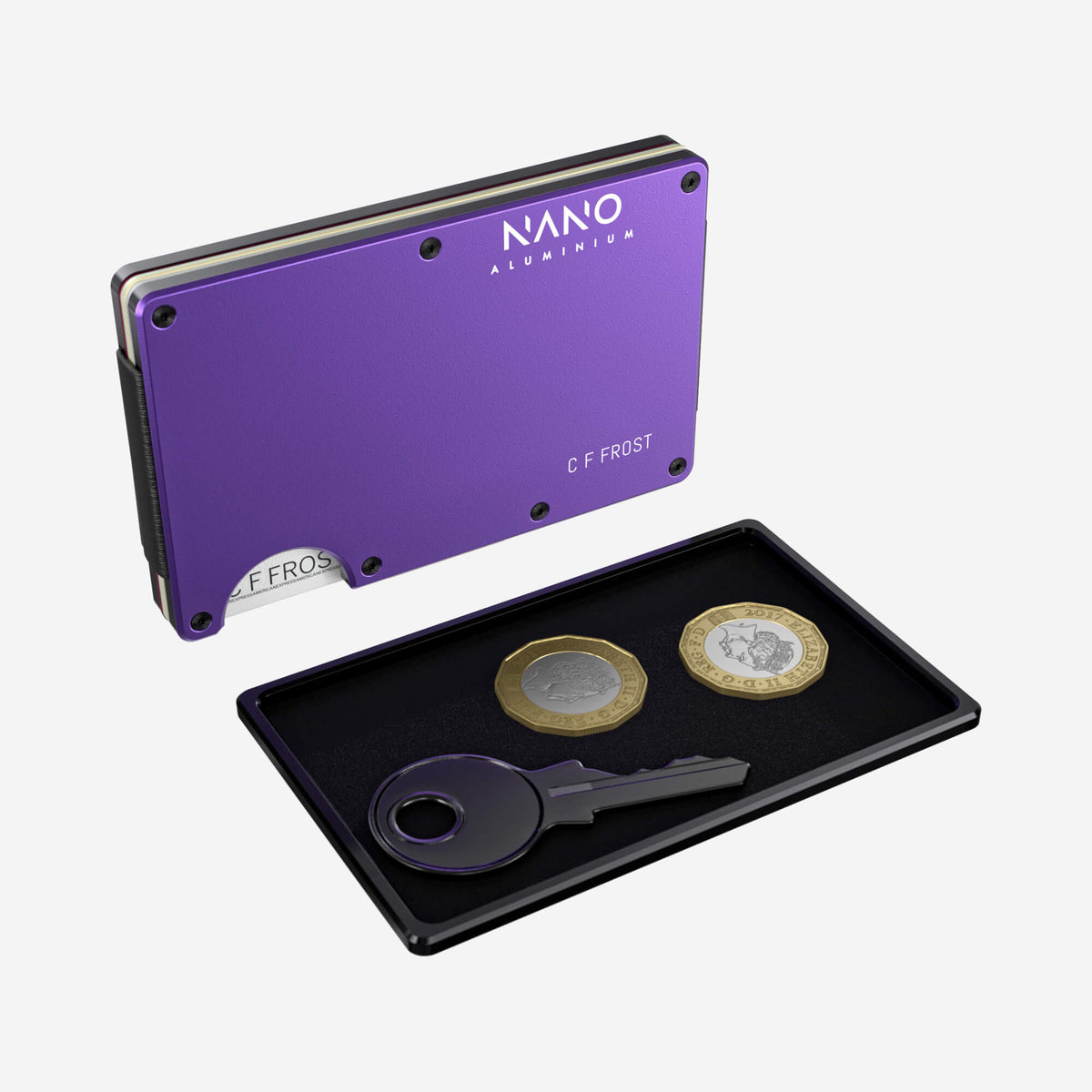 Personalised Money Clip Wallet (Nebula Purple) Essential Bundle