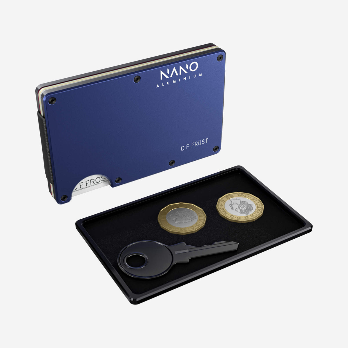 Personalised AirTag Cash Strap Wallet (Skyfall Navy) Essential Bundle