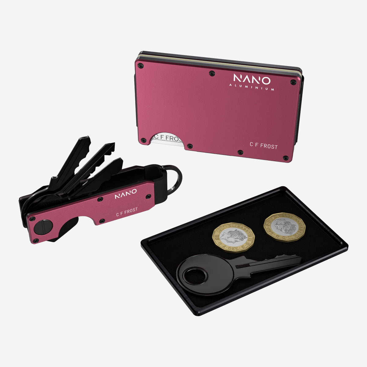 Personalised AirTag Cash Strap Wallet (Portofino Red) Ultimate Bundle