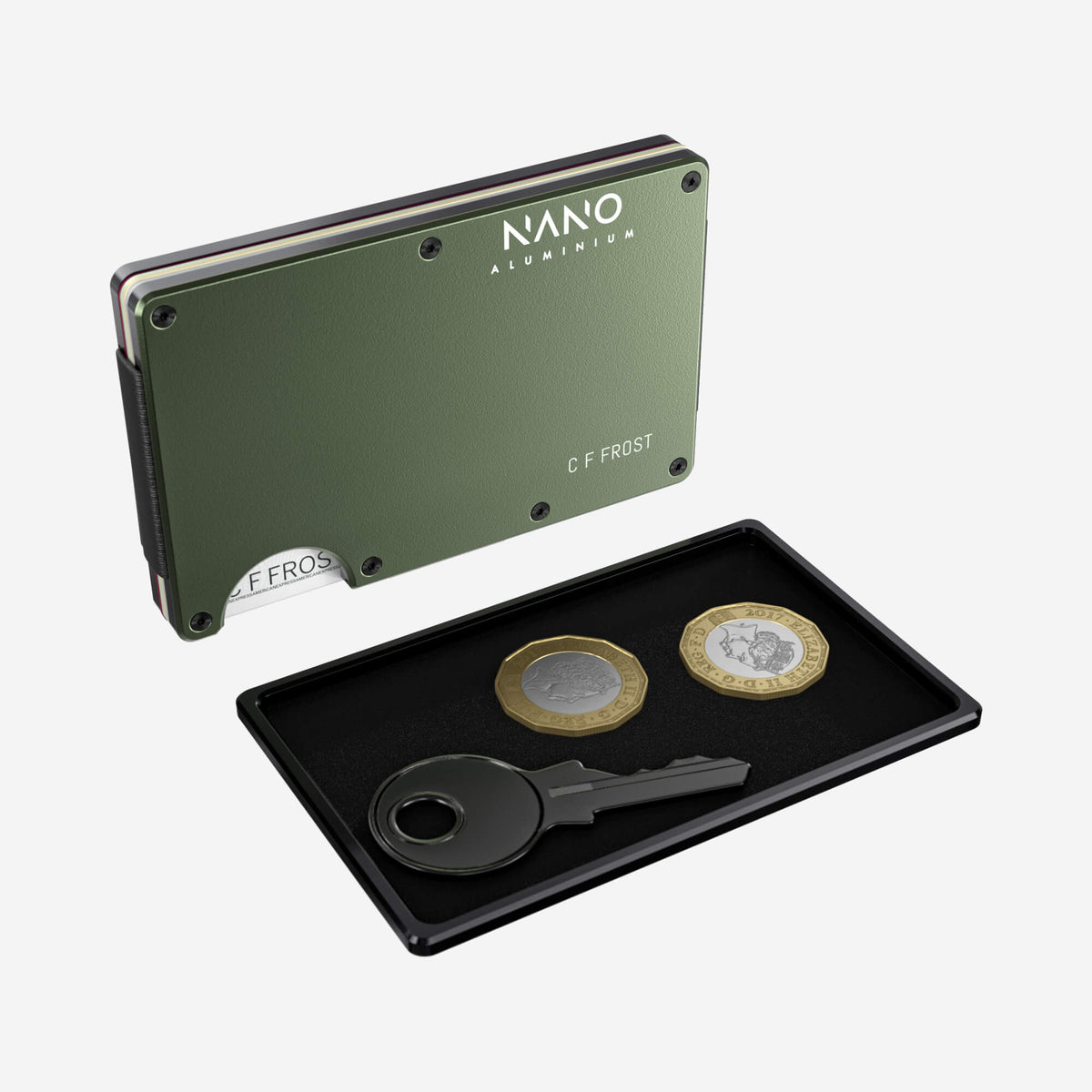 Personalised AirTag Cash Strap Wallet (Heritage Green) Essential Bundle