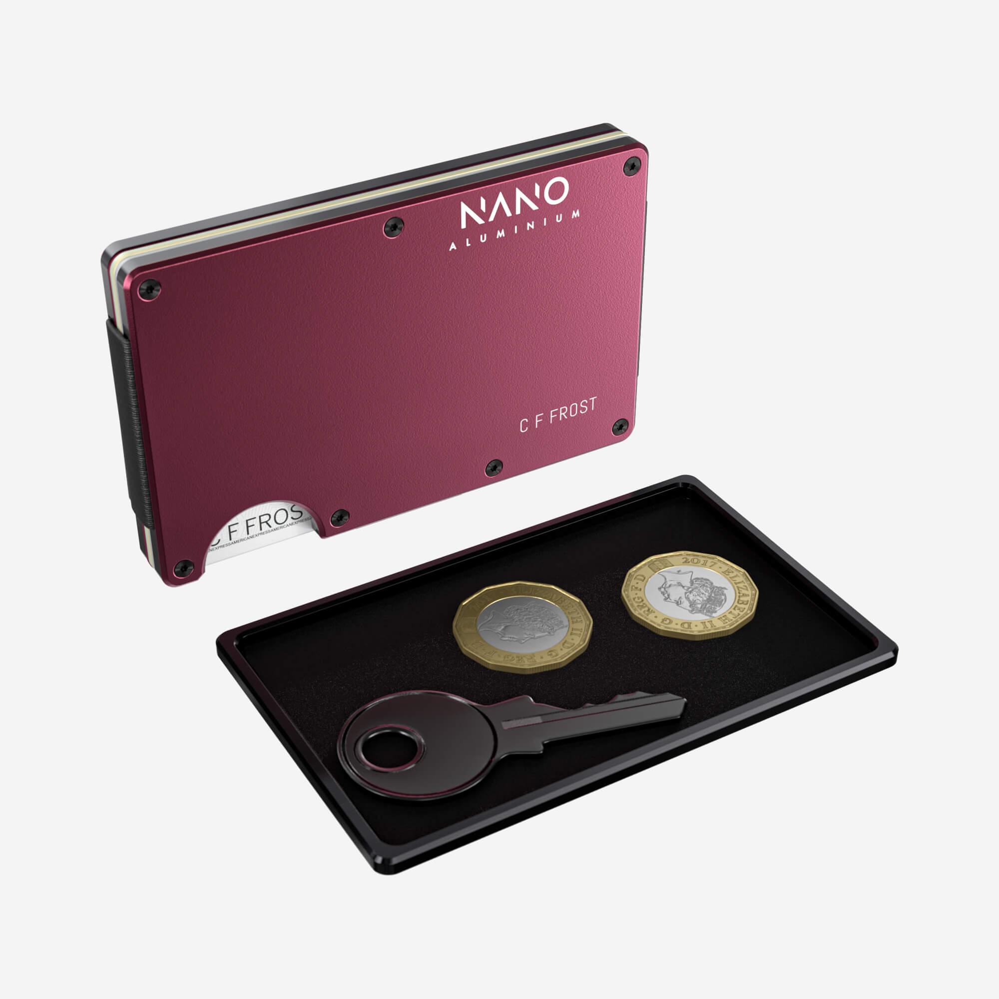 Personalised Money Clip Wallet (Portofino Red) Essential Bundle