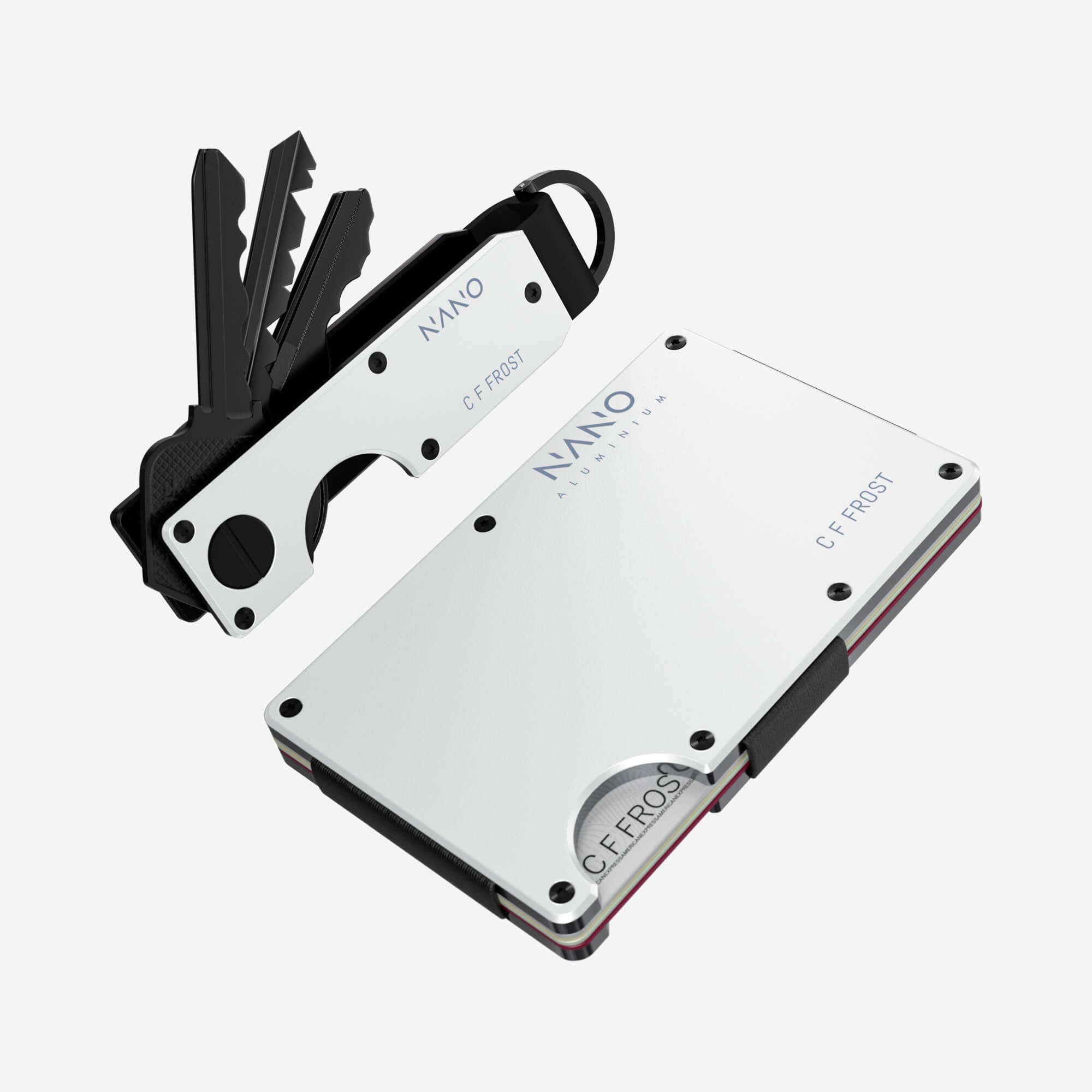 Personalised AirTag Cash Strap Wallet (Carrera White) Everyday Bundle