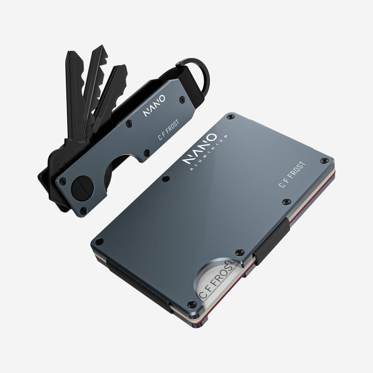Personalised AirTag Money Clip Wallet (Forza Grey) Everyday Bundle