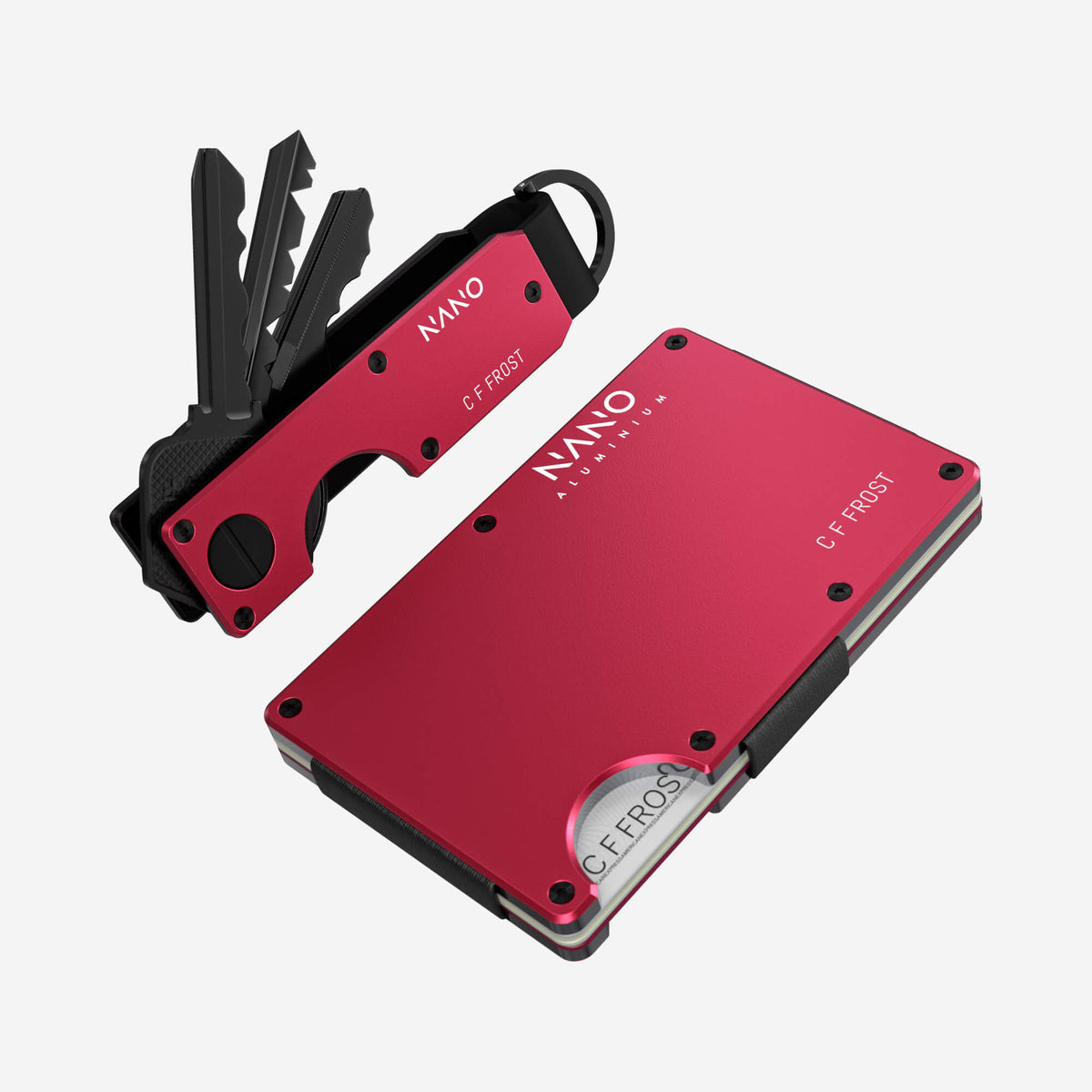 Personalised Money Clip Wallet (Volcano Red) Everyday Bundle