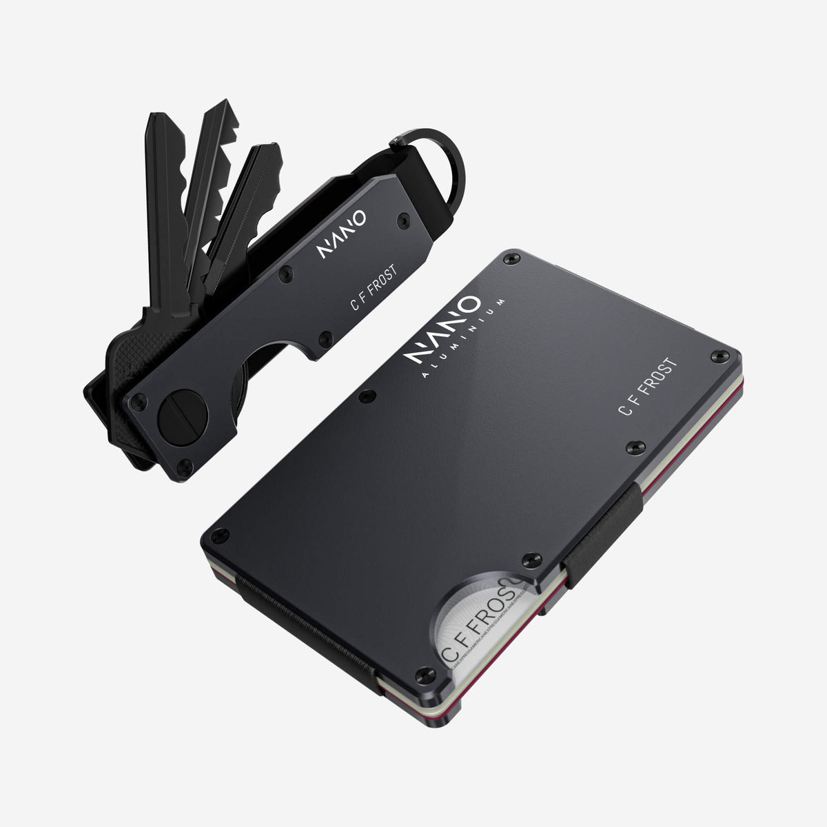 Personalised AirTag Cash Strap Wallet (Titan Gunmetal) Everyday Bundle
