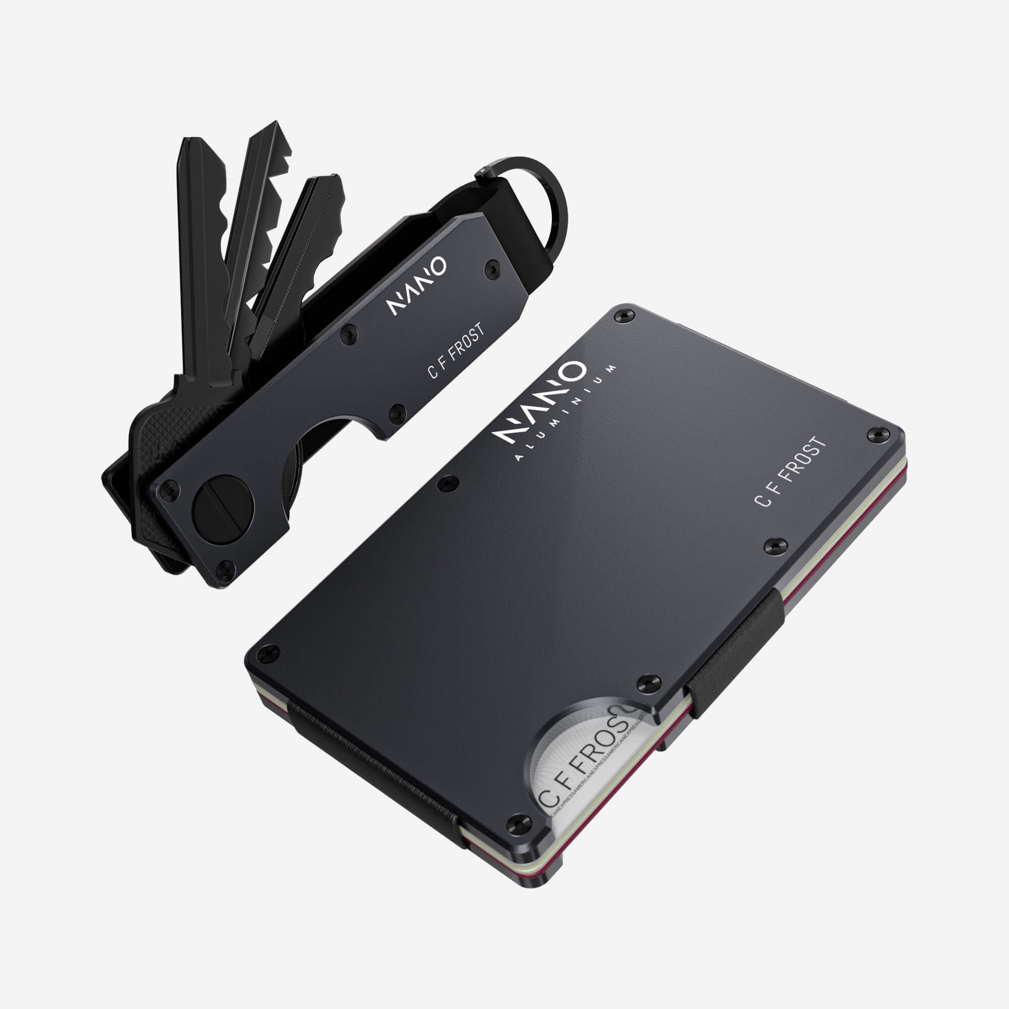 Personalised AirTag Cash Strap Wallet (Titan Gunmetal) Everyday Bundle