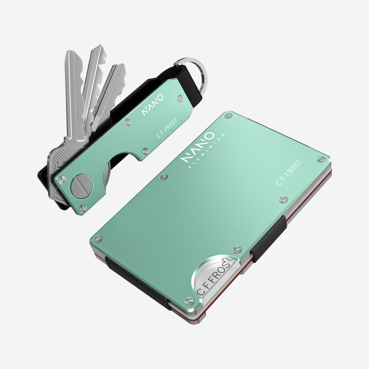 Personalised AirTag Money Clip Wallet (Orchard Mint) Everyday Bundle