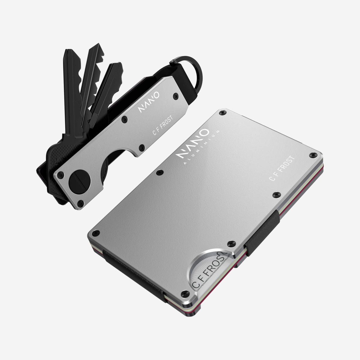 Personalised AirTag Money Clip Wallet (Ghost Silver) Everyday Bundle