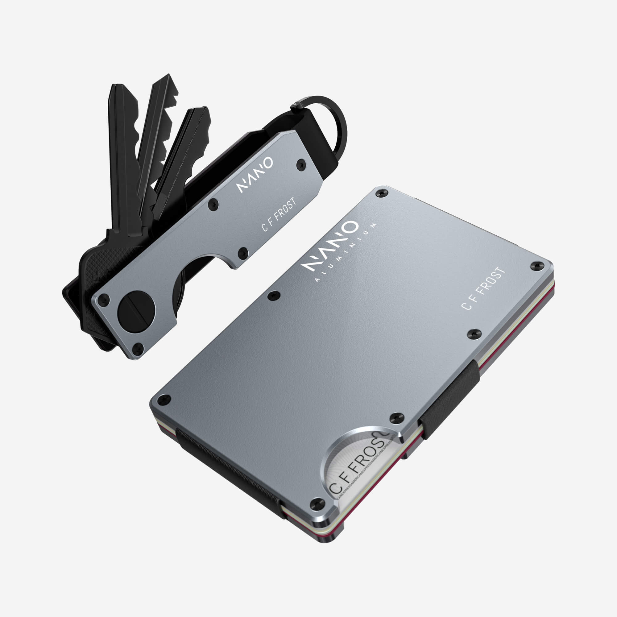 Personalised AirTag Money Clip Wallet (Spyder Grey) Everyday Bundle