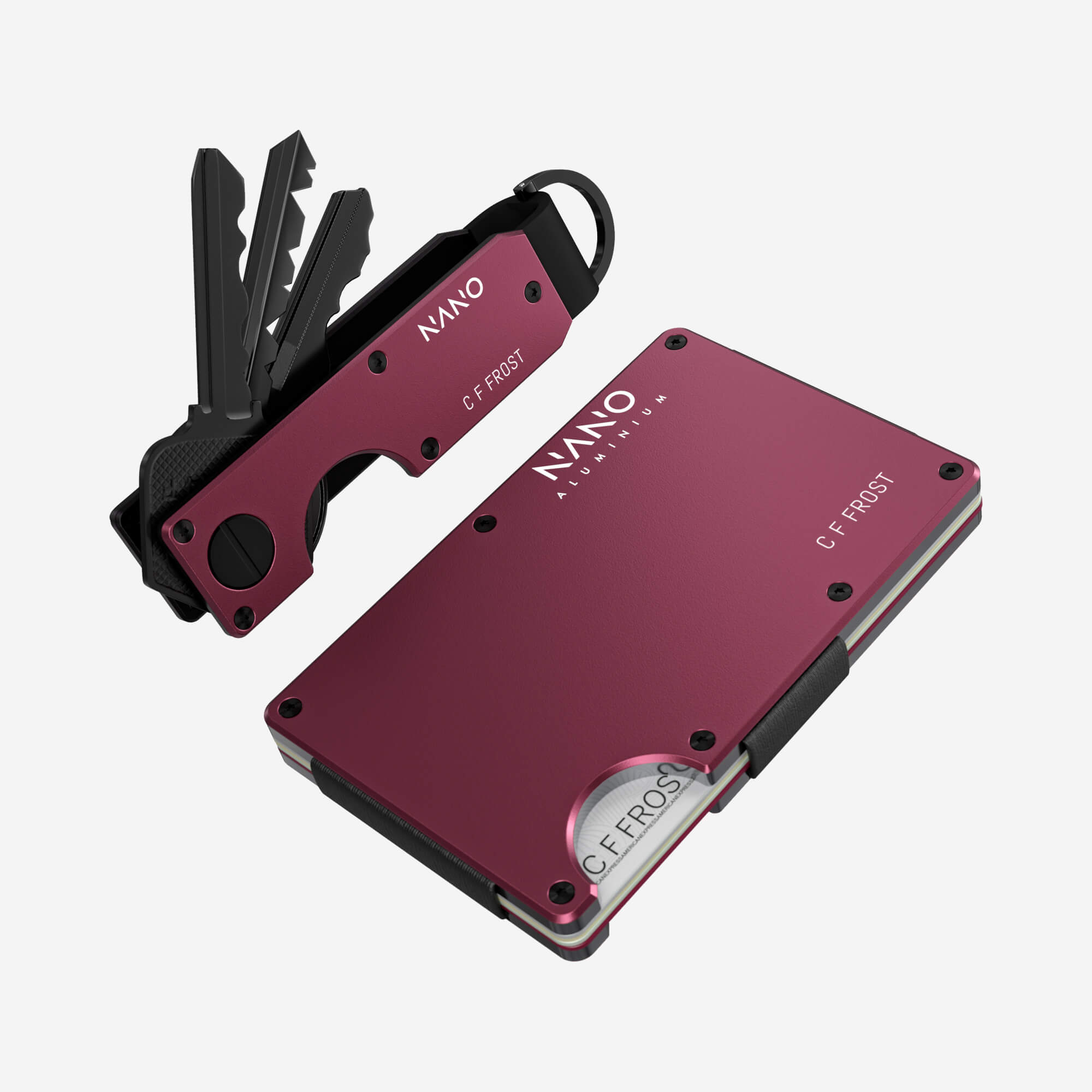 Personalised AirTag Cash Strap Wallet (Portofino Red) Everyday Bundle