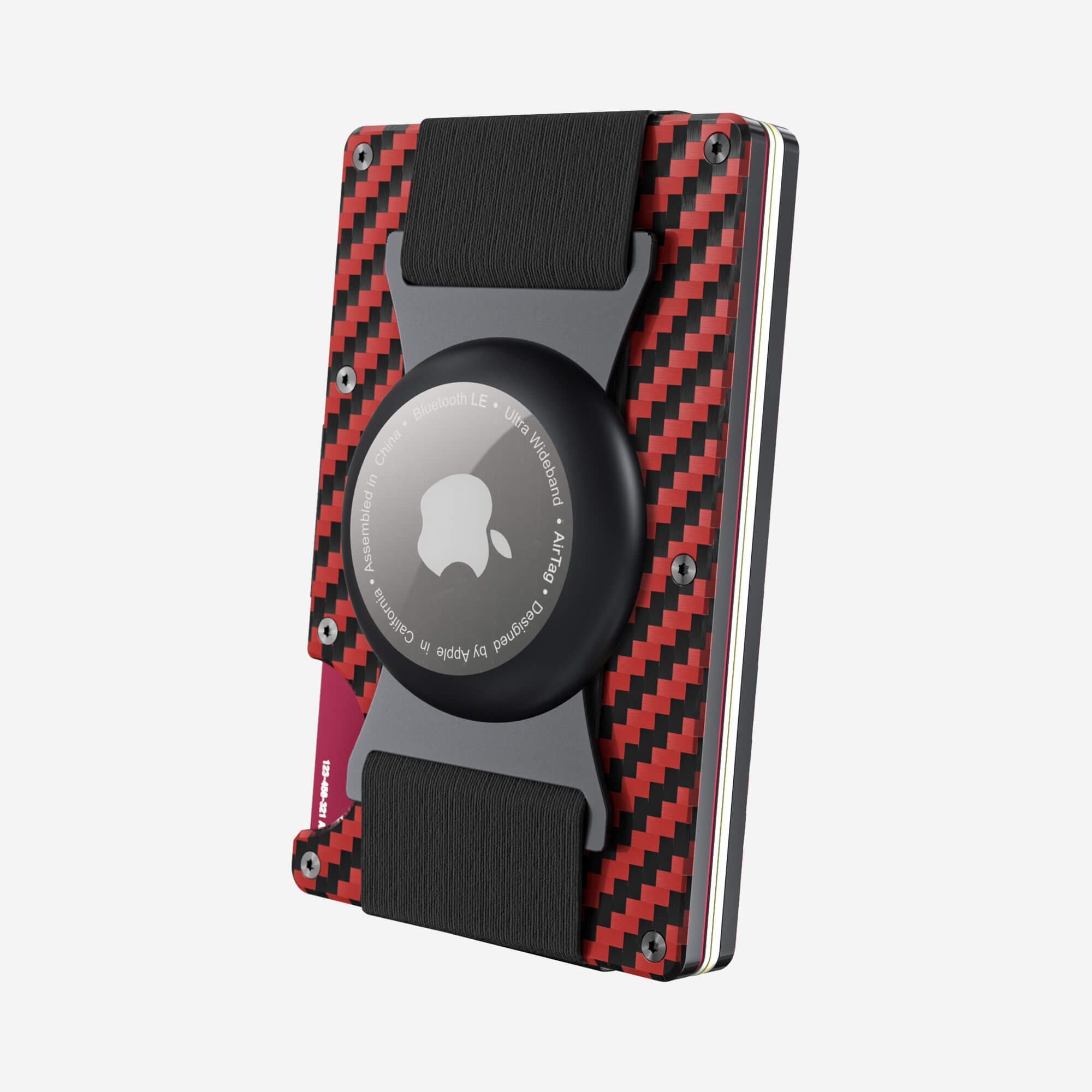 AirTag Cash Strap Wallet (Diablo Red/Stealth Black)