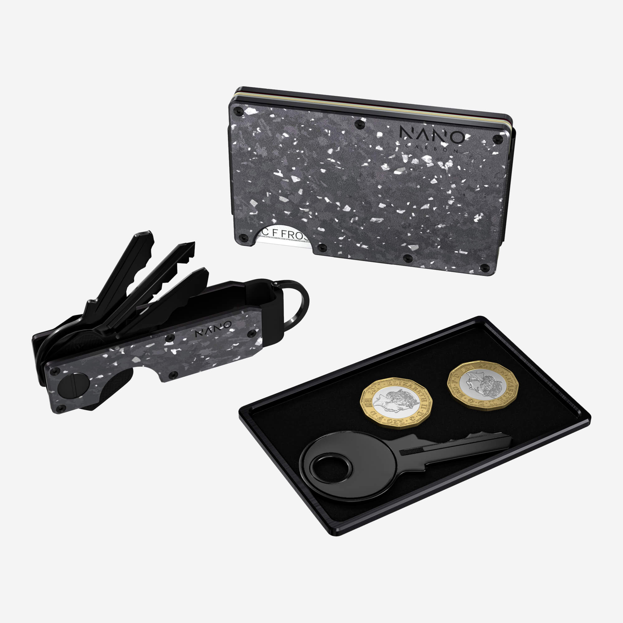 Personalised Cash Strap Wallet (Nero/Argento) Ultimate Bundle