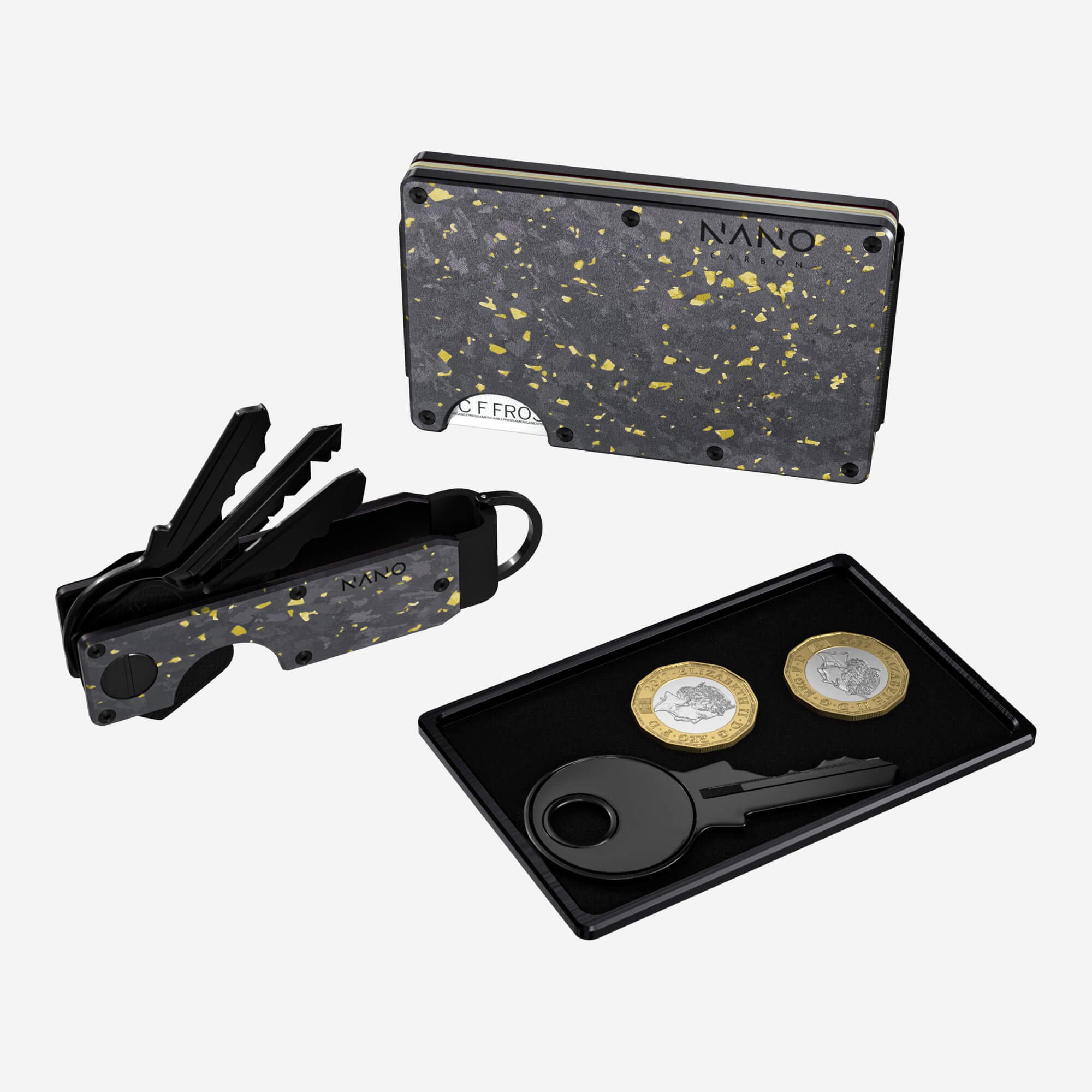 Personalised Cash Strap Wallet (Nero/Oro) Ultimate Bundle