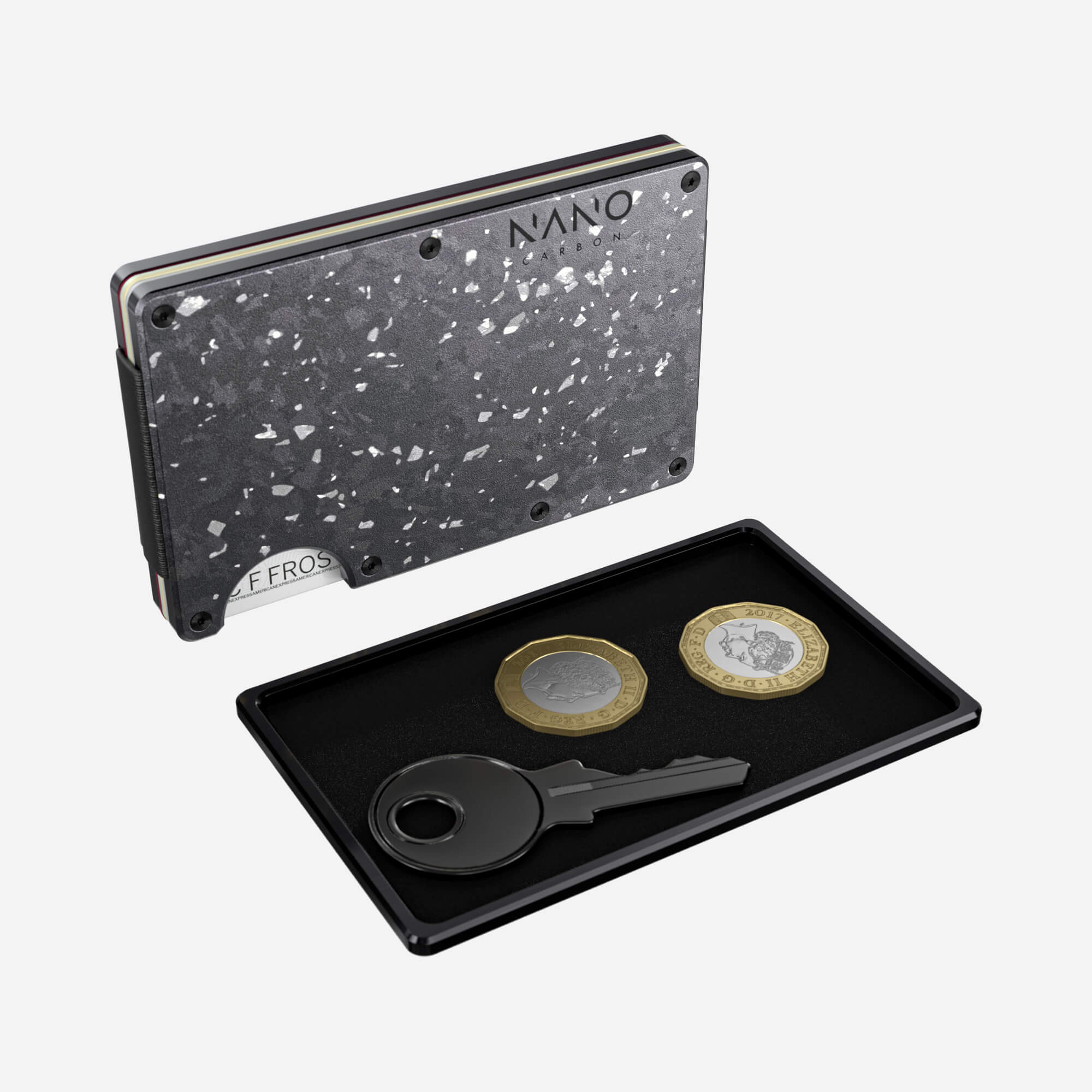 Personalised Cash Strap Wallet (Nero/Argento) Essential Bundle