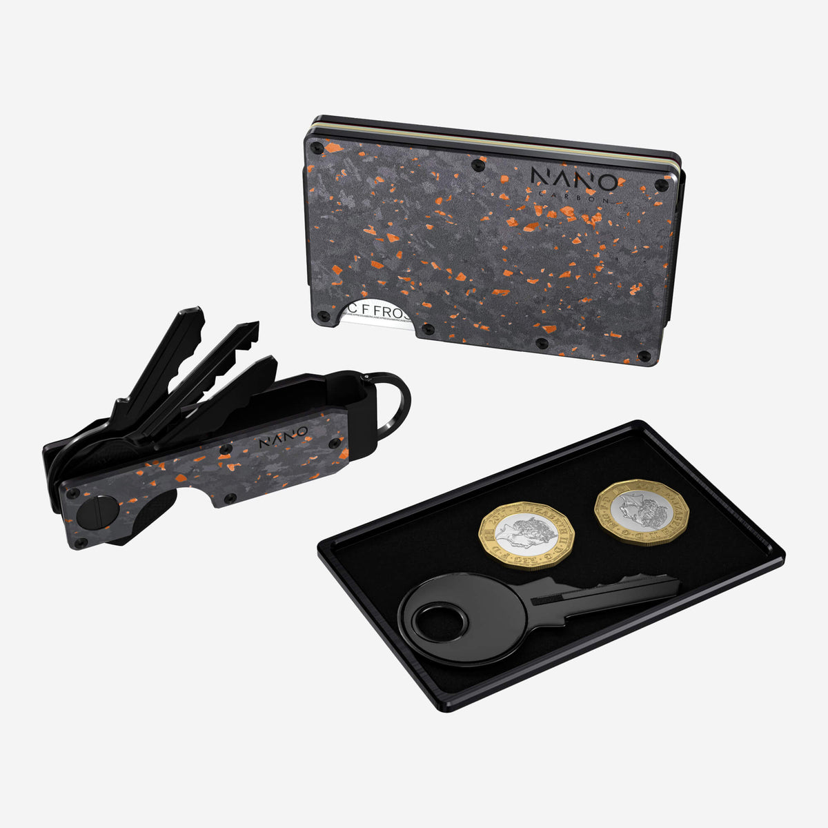 AirTag Money Clip Wallet (Nero/Arancione) Ultimate Bundle