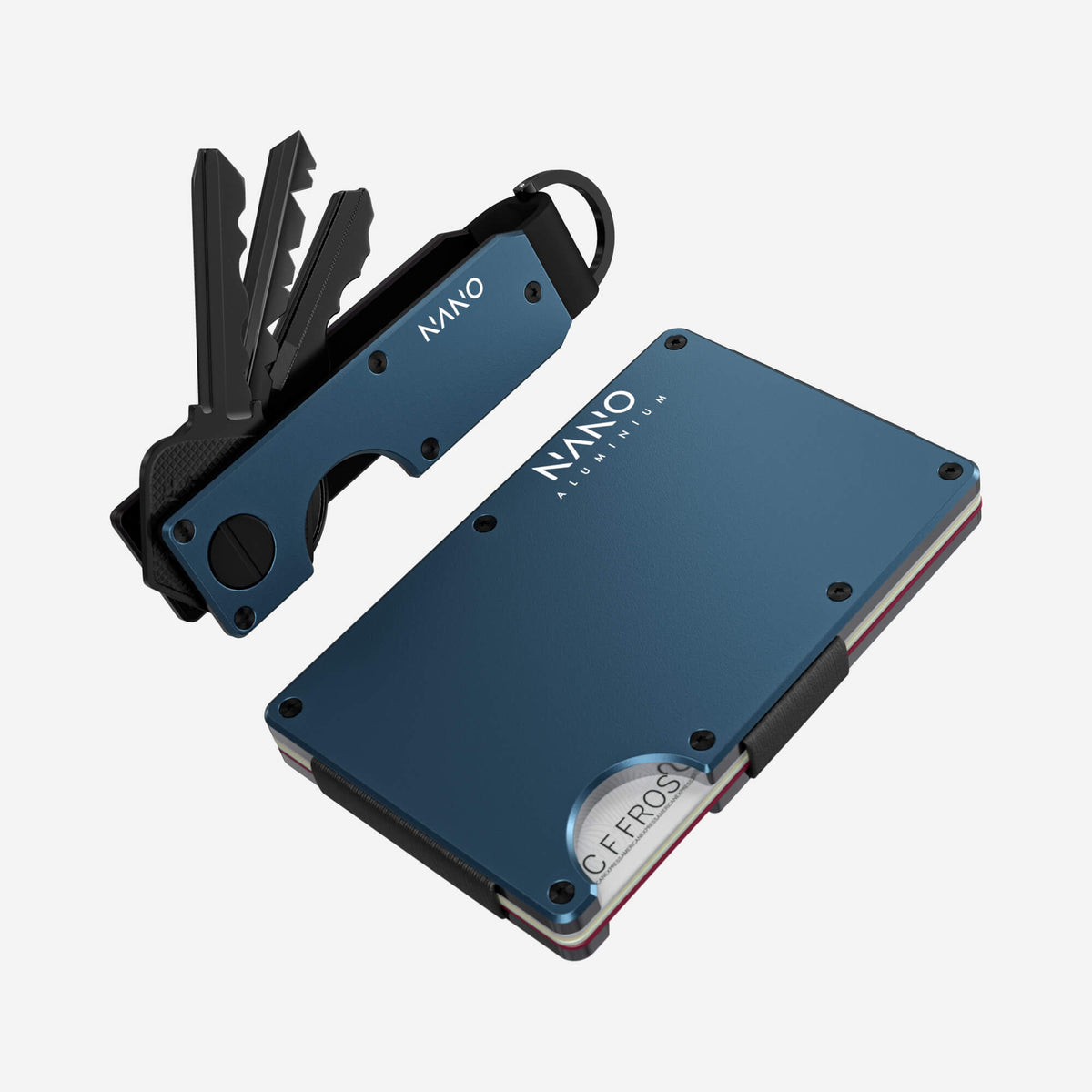Personalised AirTag Money Clip Wallet (Riviera Navy) Everyday Bundle