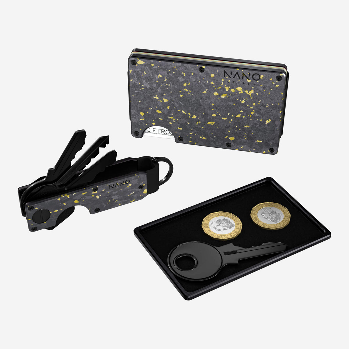 AirTag Money Clip Wallet (Nero/Oro) Ultimate Bundle