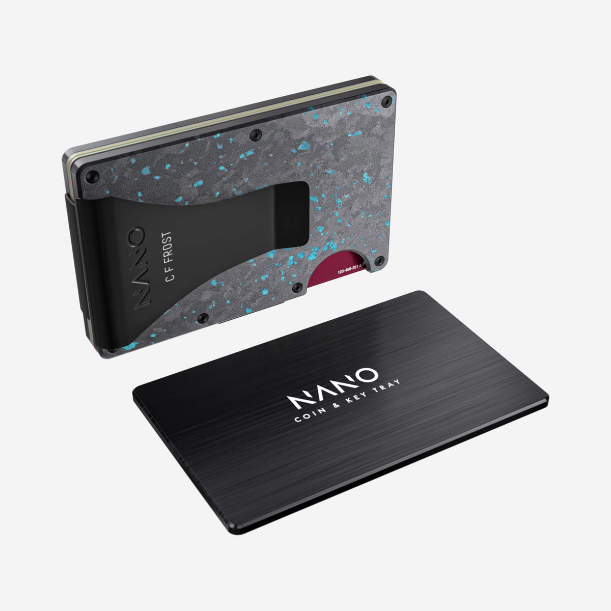 Personalised Money Clip Wallet (Nero/Azzuro) Essential Bundle