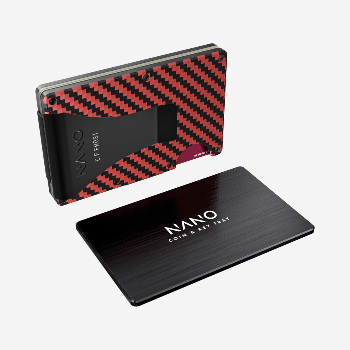 Personalised Money Clip Wallet (Diablo Red/Stealth Black) Essential Bundle
