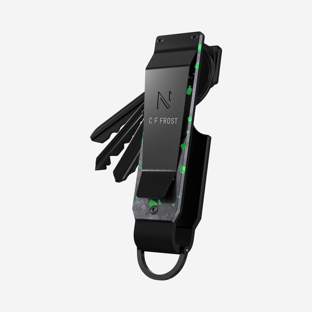 Personalised Key Case (Nero/Verde)