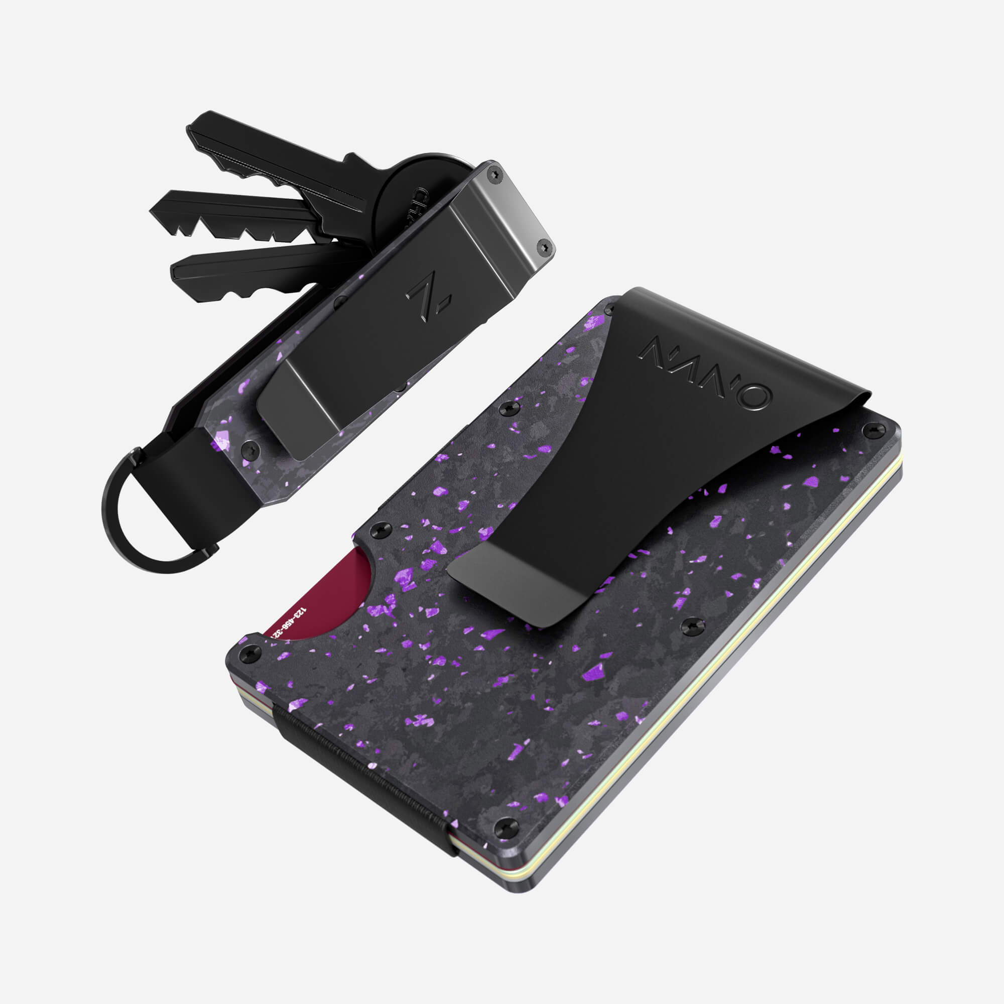 Money Clip Wallet (Nero/Viola) Everyday Bundle