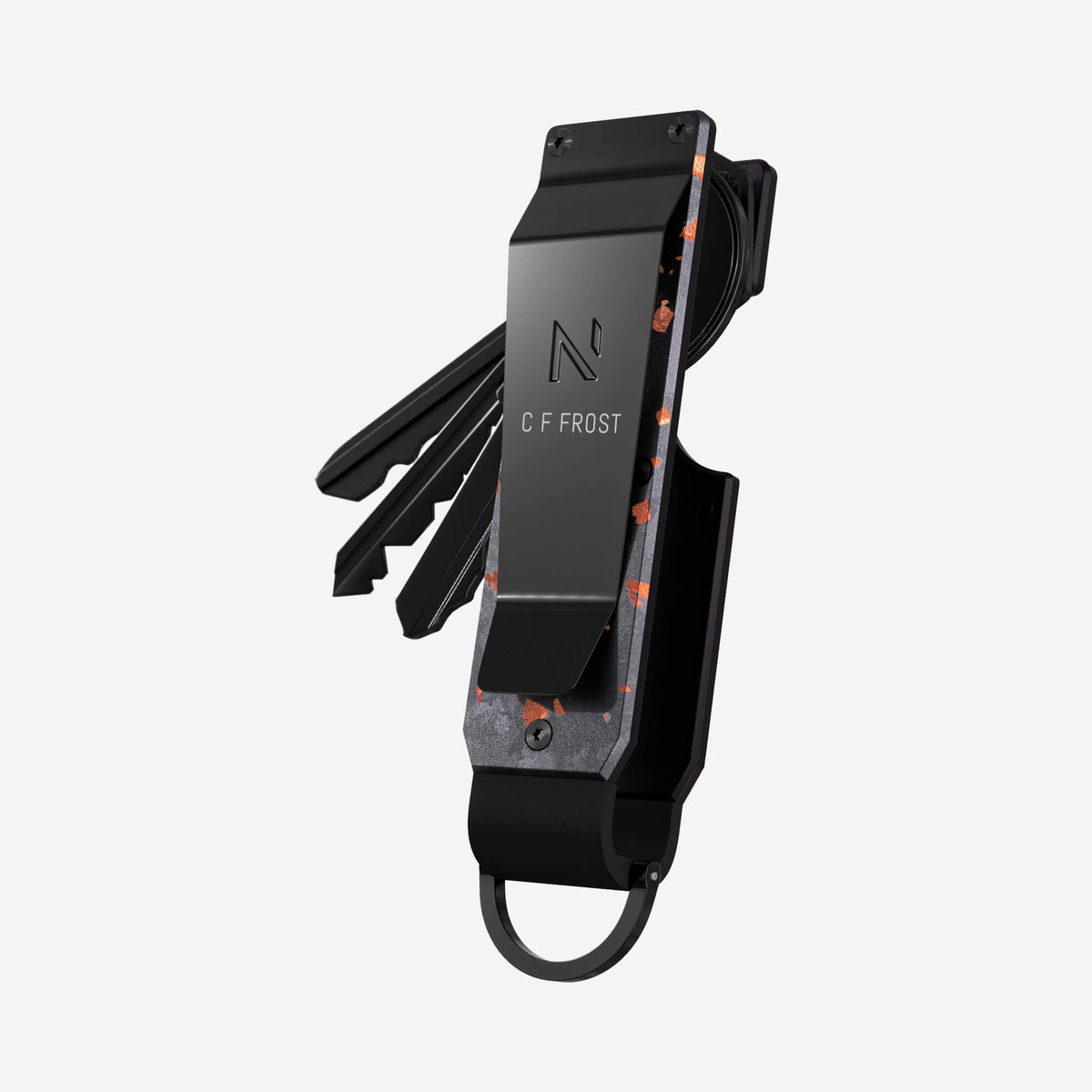 Personalised Key Case (Nero/Arancione)