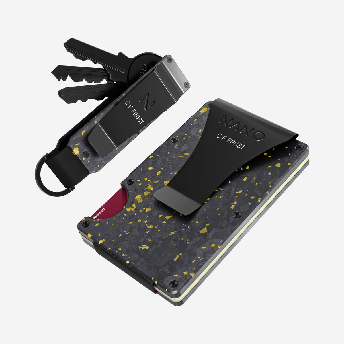 Personalised Money Clip Wallet (Nero/Oro) Everyday Bundle