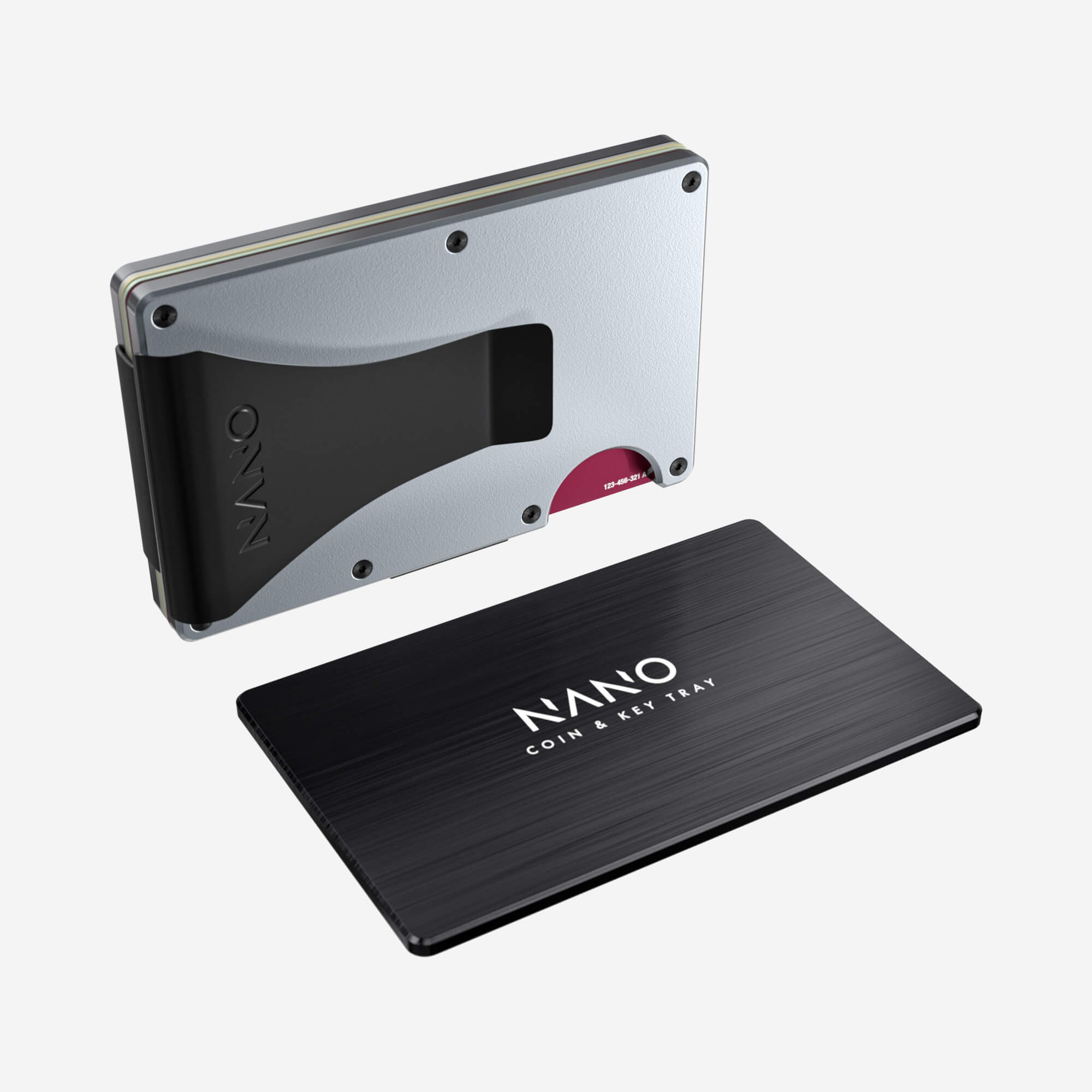 Personalised Money Clip Wallet (Spyder Grey) Essential Bundle