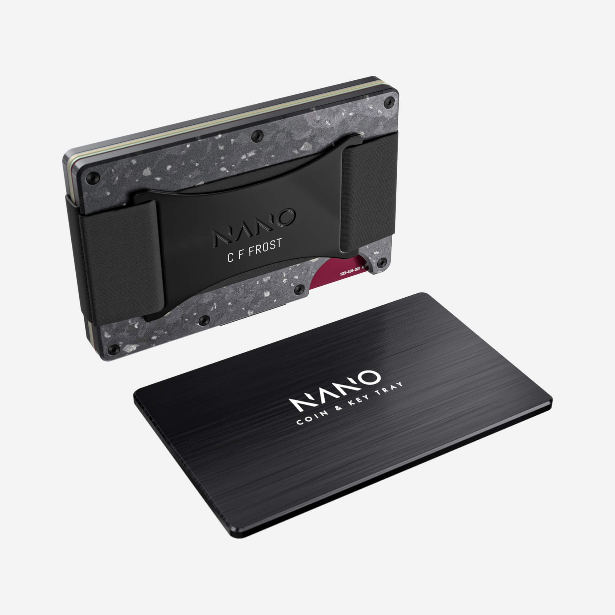 Personalised Cash Strap Wallet (Nero/Argento) Essential Bundle