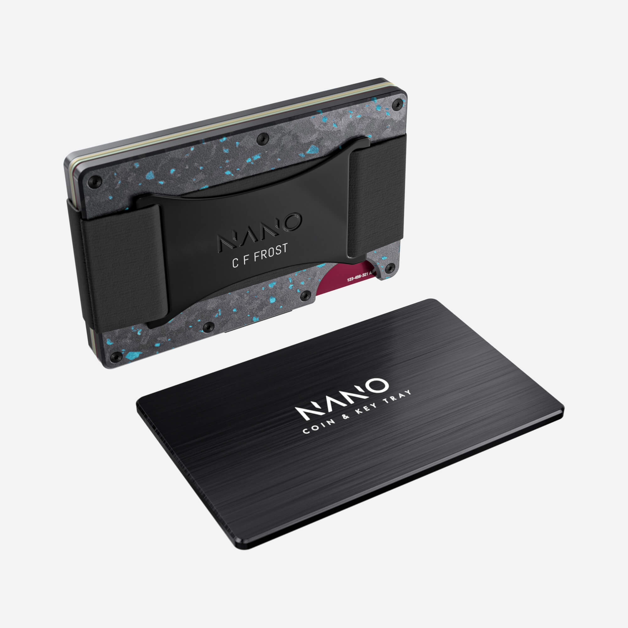 Personalised Cash Strap Wallet (Nero/Azzuro) Essential Bundle