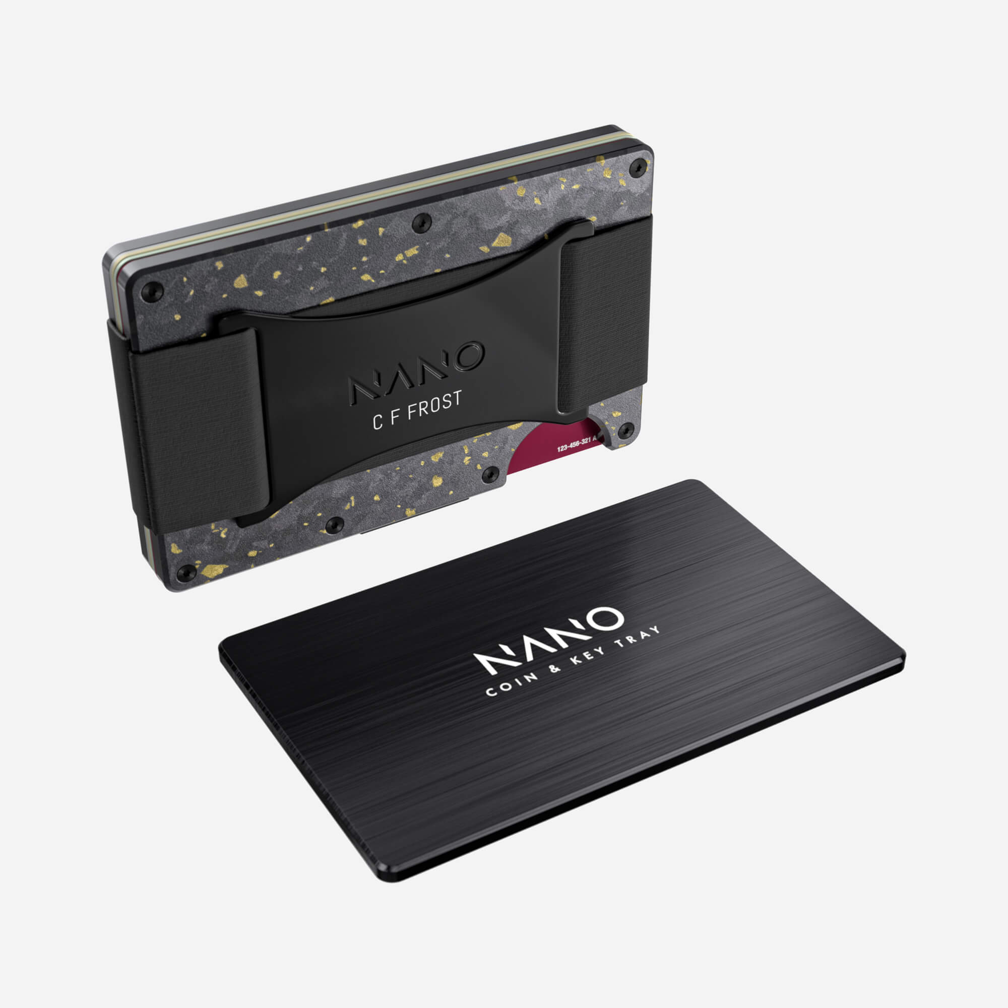 Personalised Cash Strap Wallet (Nero/Oro) Essential Bundle