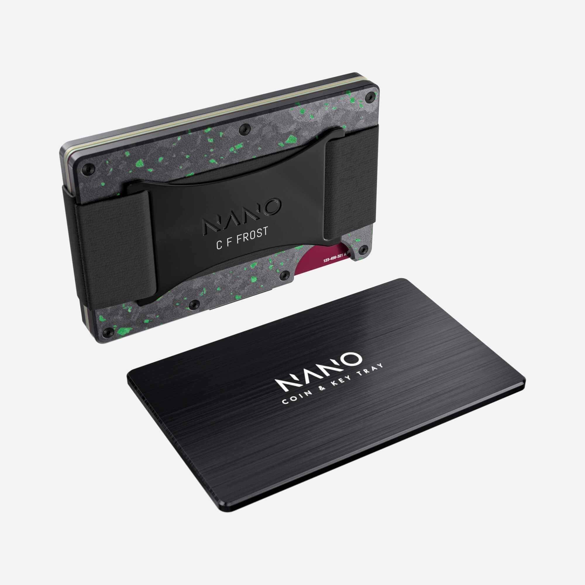 Personalised Cash Strap Wallet (Nero/Verde) Essential Bundle