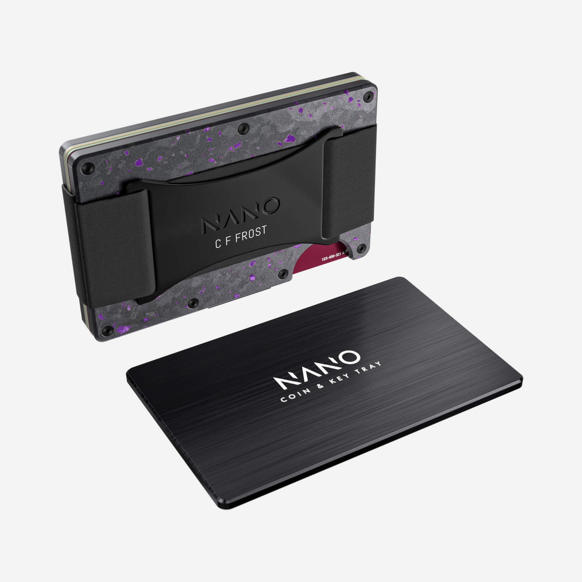 Personalised Cash Strap Wallet (Nero/Viola) Essential Bundle
