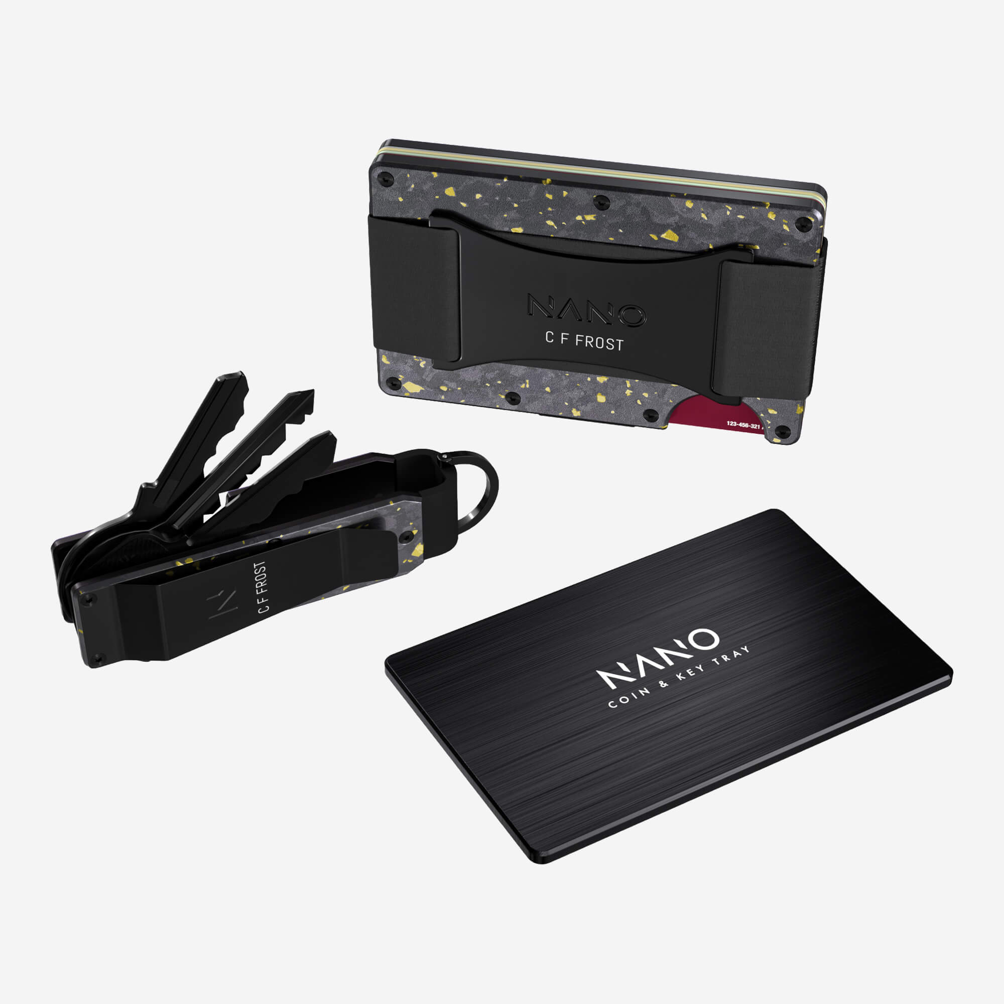 Personalised Cash Strap Wallet (Nero/Oro) Ultimate Bundle