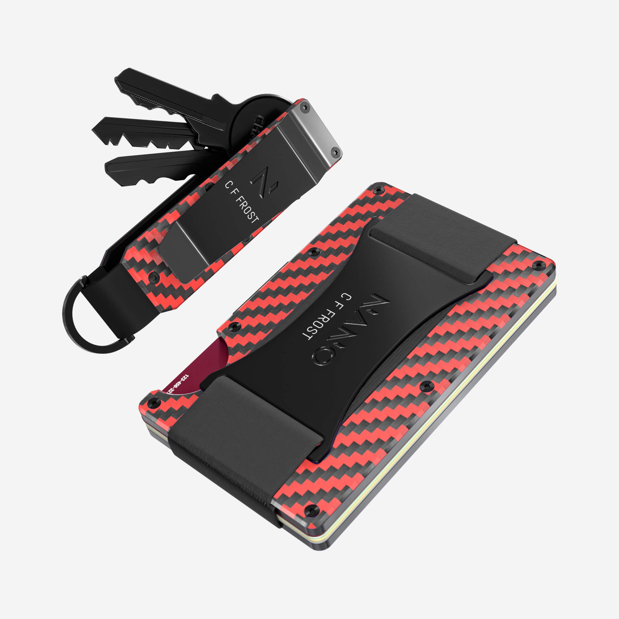 Personalised Cash Strap Wallet (Diablo Red/Stealth Black) Everyday Bundle