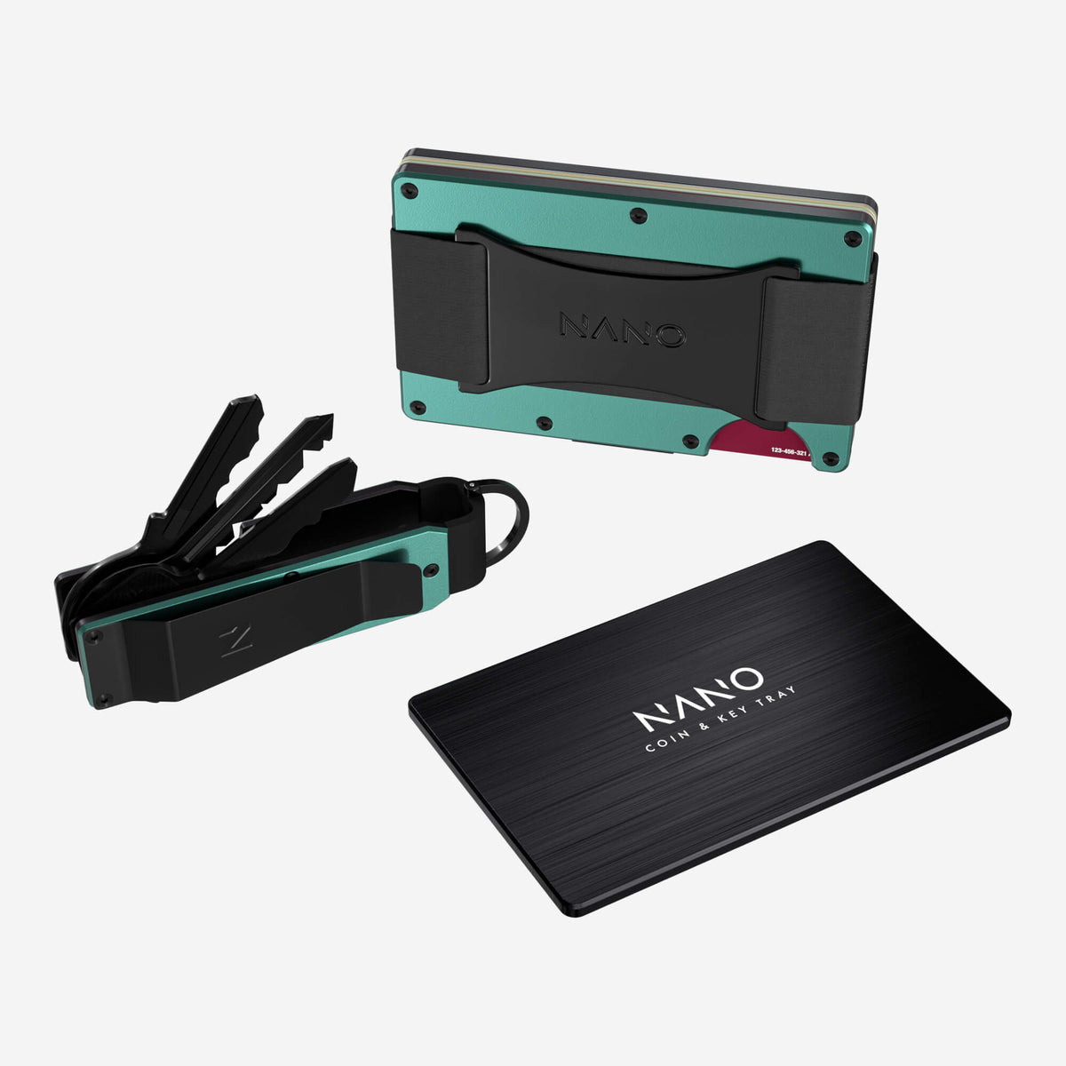 Metal Racing Wallet NANO™ Aluminium Cash Strap Wallet (Racing Green) Ultimate Bundle