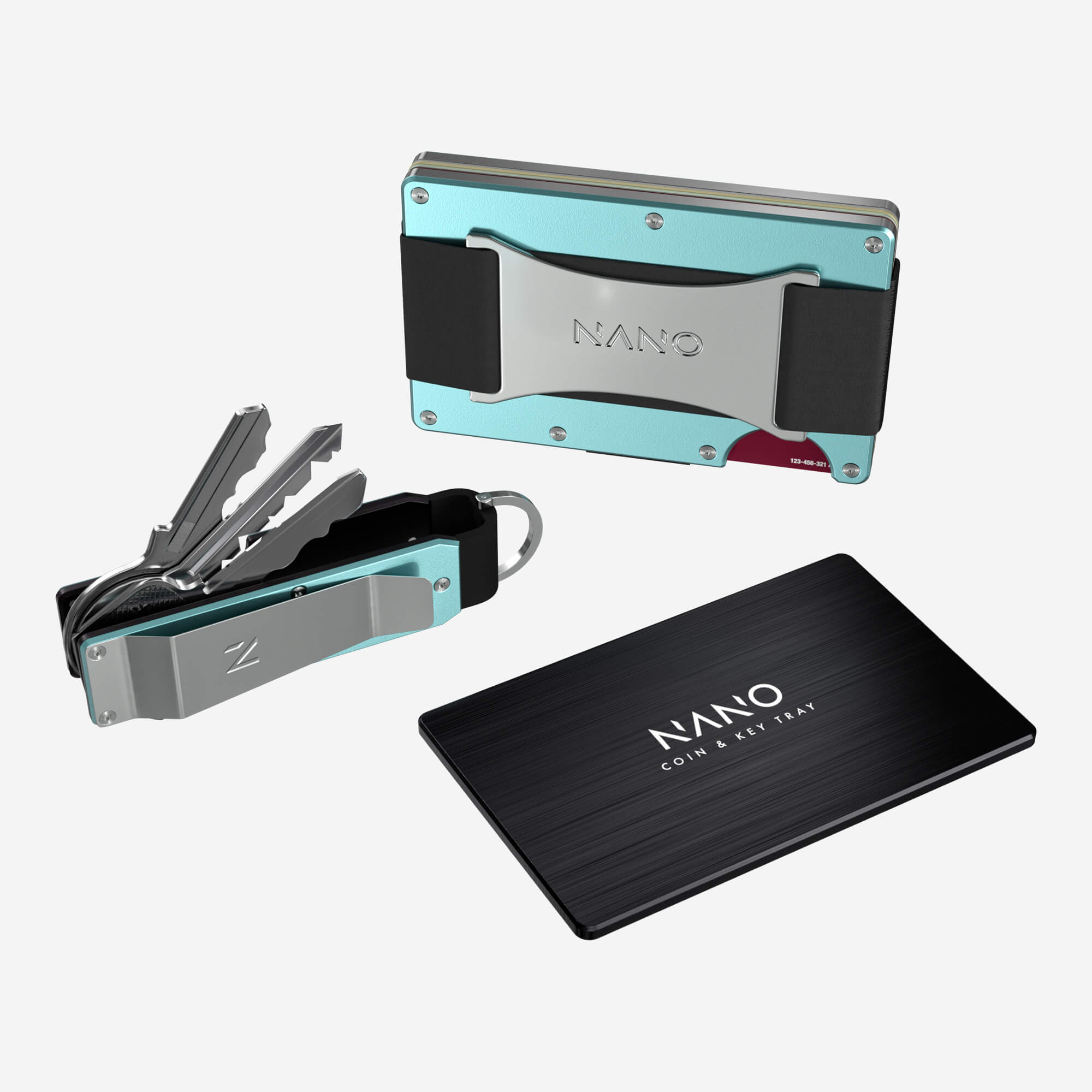 Personalised Cash Strap Wallet (Ocean Mist) Ultimate Bundle