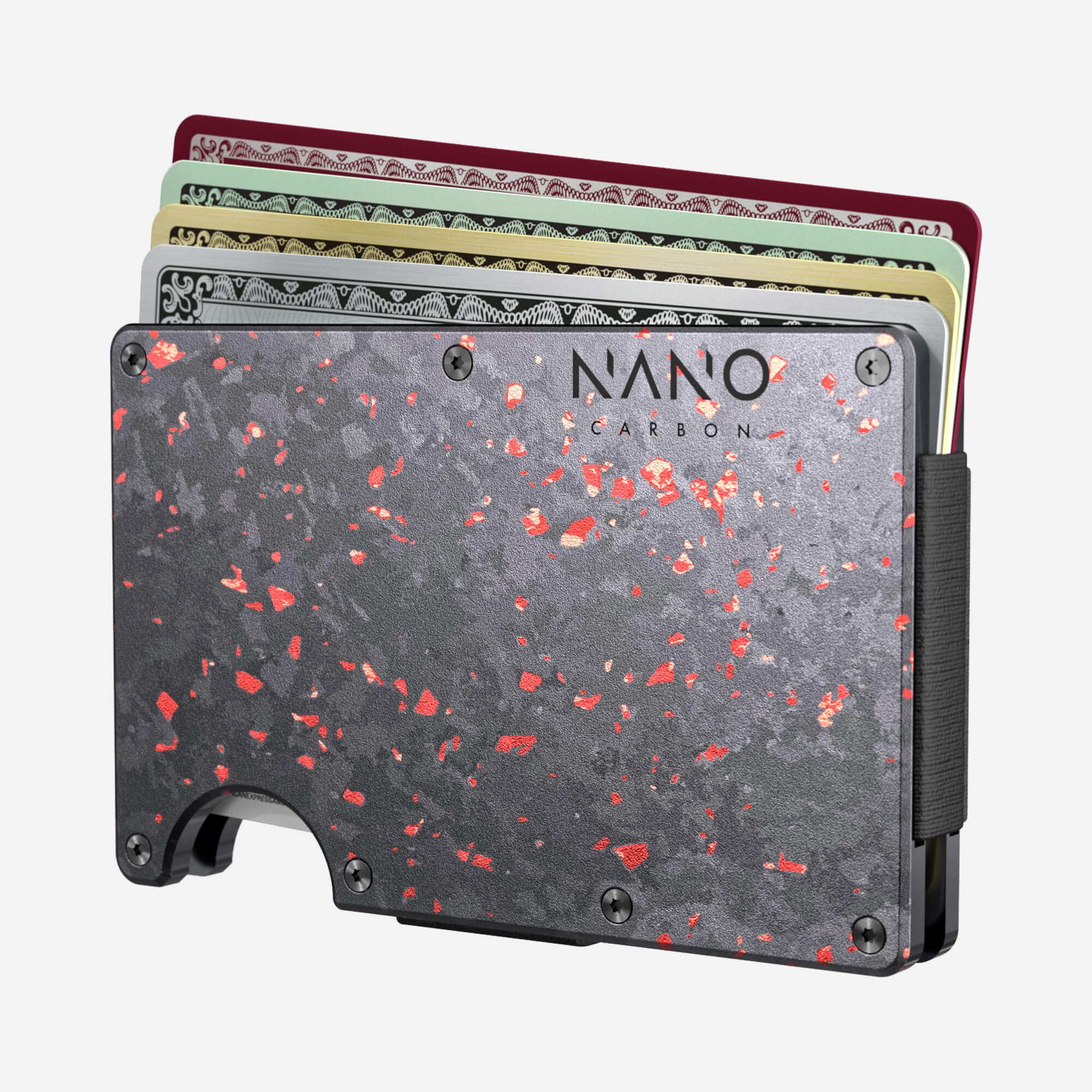 AirTag Cash Strap Wallet (Nero/Rosso)