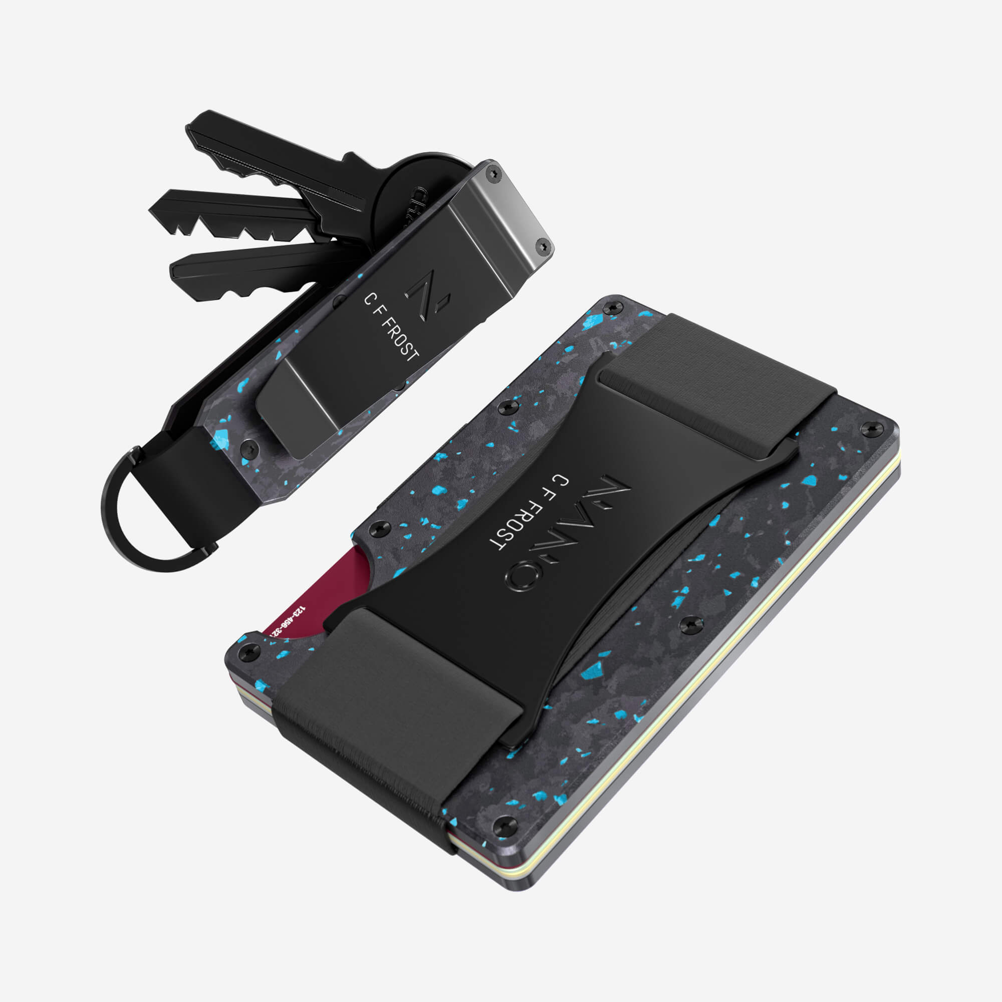 Personalised Cash Strap Wallet (Nero/Azzuro) Everyday Bundle