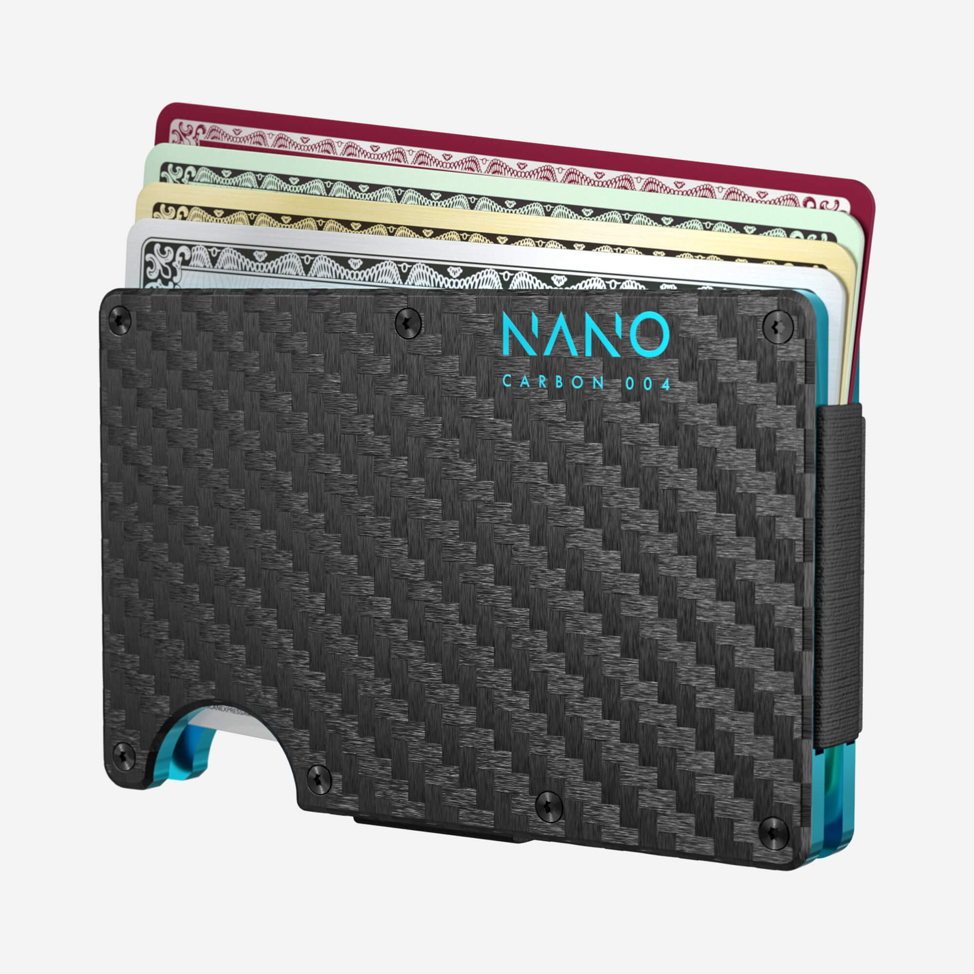 004 Cash Strap Wallet (Stealth Black/Miami Blue)