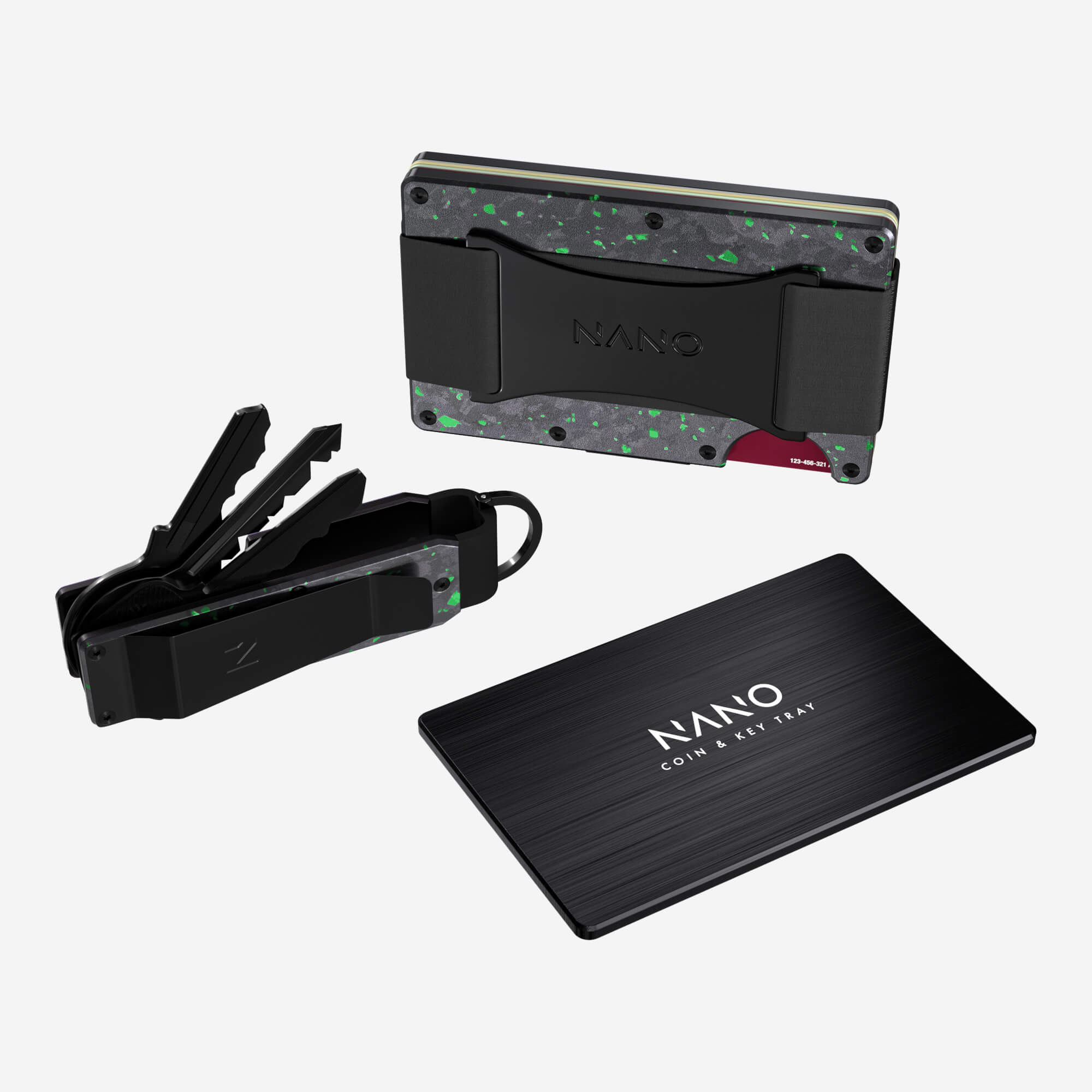 Cash Strap Wallet (Nero/Verde) Ultimate Bundle