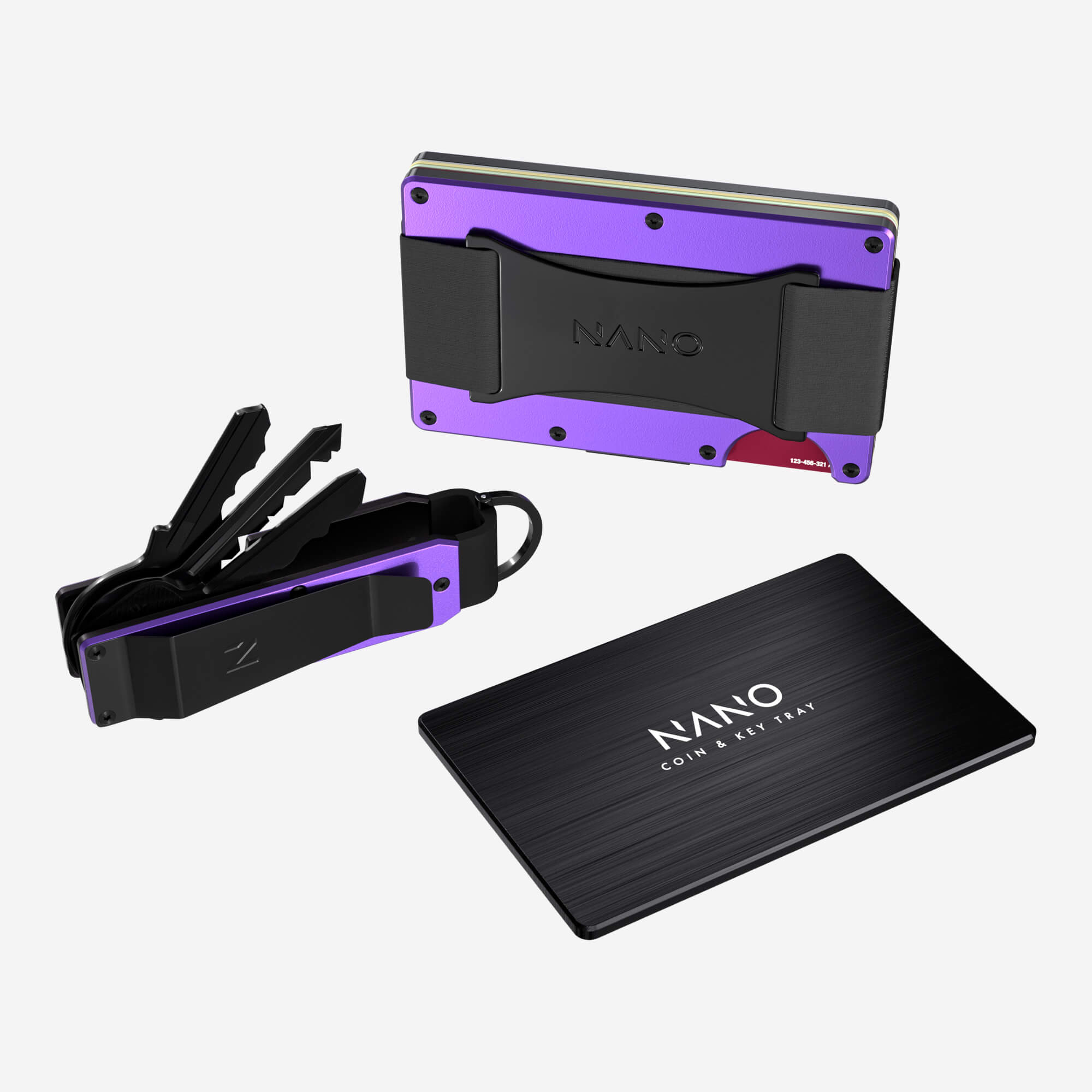 Personalised Cash Strap Wallet (Nebula Purple) Ultimate Bundle