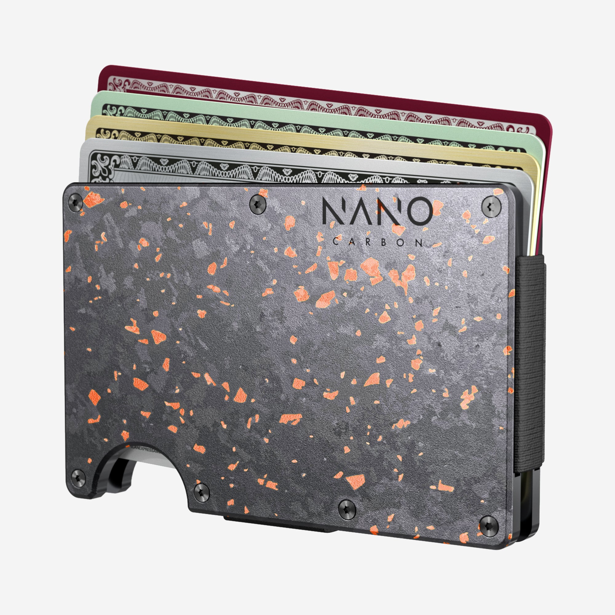 AirTag Cash Strap Wallet (Nero/Arancione)